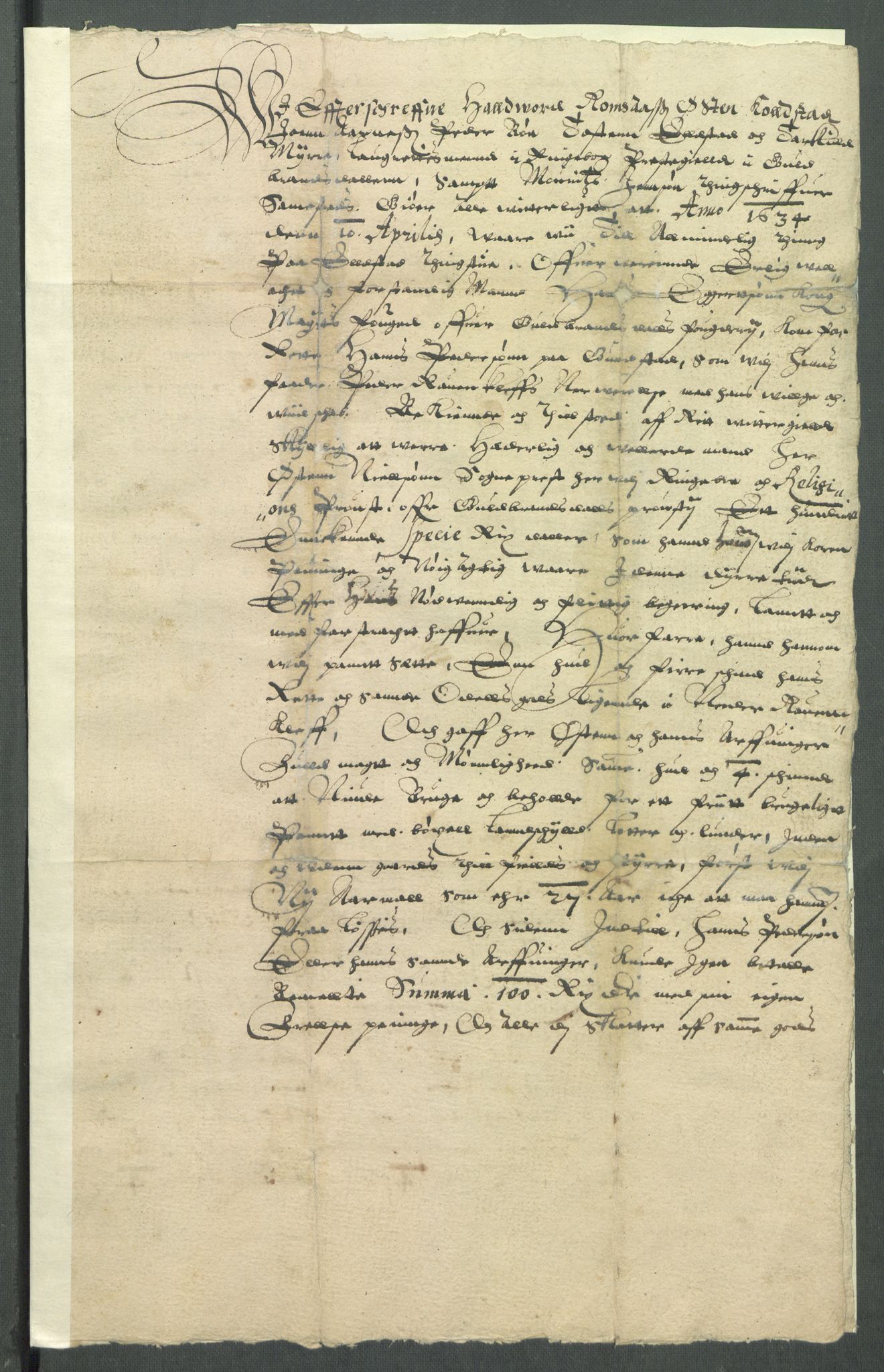 Riksarkivets diplomsamling, RA/EA-5965/F02/L0145: Dokumenter, 1634, p. 47