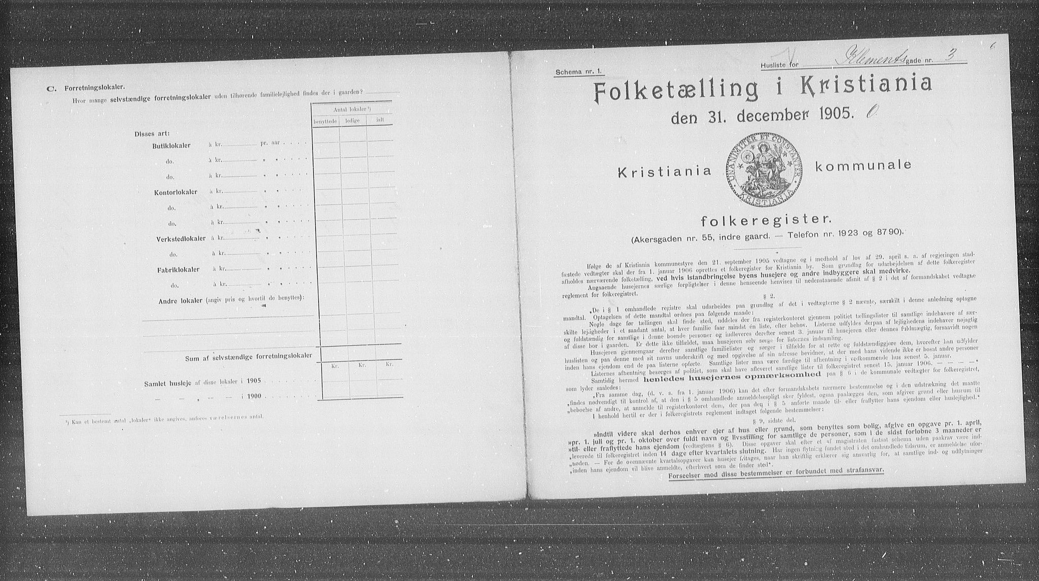 OBA, Municipal Census 1905 for Kristiania, 1905, p. 27269