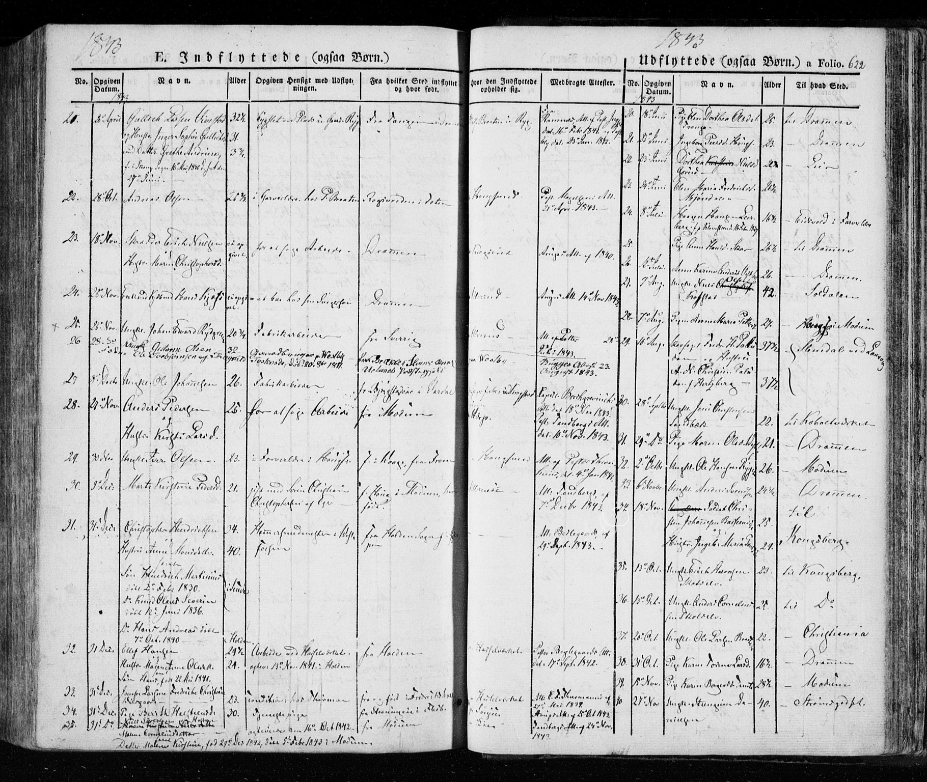 Eiker kirkebøker, AV/SAKO-A-4/F/Fa/L0013a: Parish register (official) no. I 13A, 1832-1845, p. 622