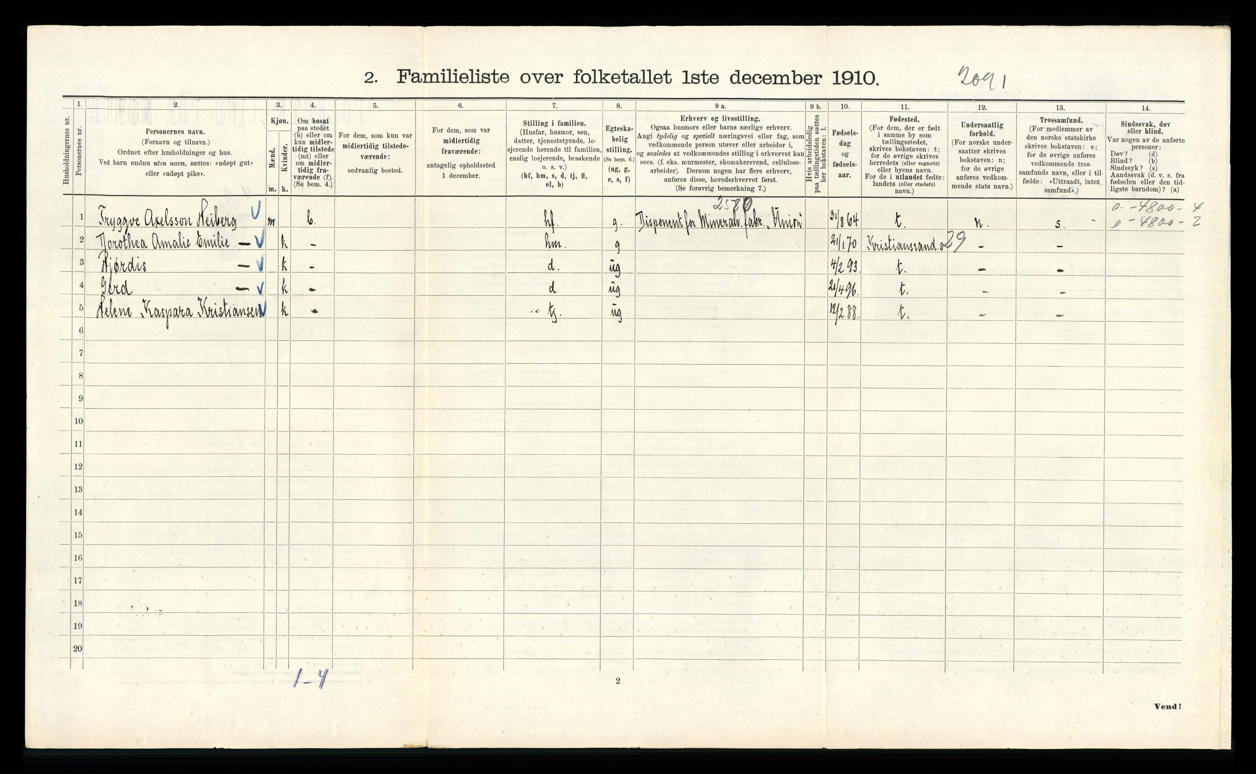 RA, 1910 census for Kristiania, 1910, p. 56656