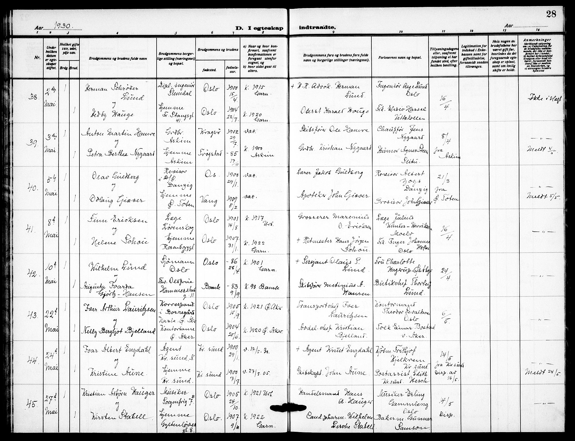 Garnisonsmenigheten Kirkebøker, AV/SAO-A-10846/F/Fa/L0019: Parish register (official) no. 19, 1928-1938, p. 28