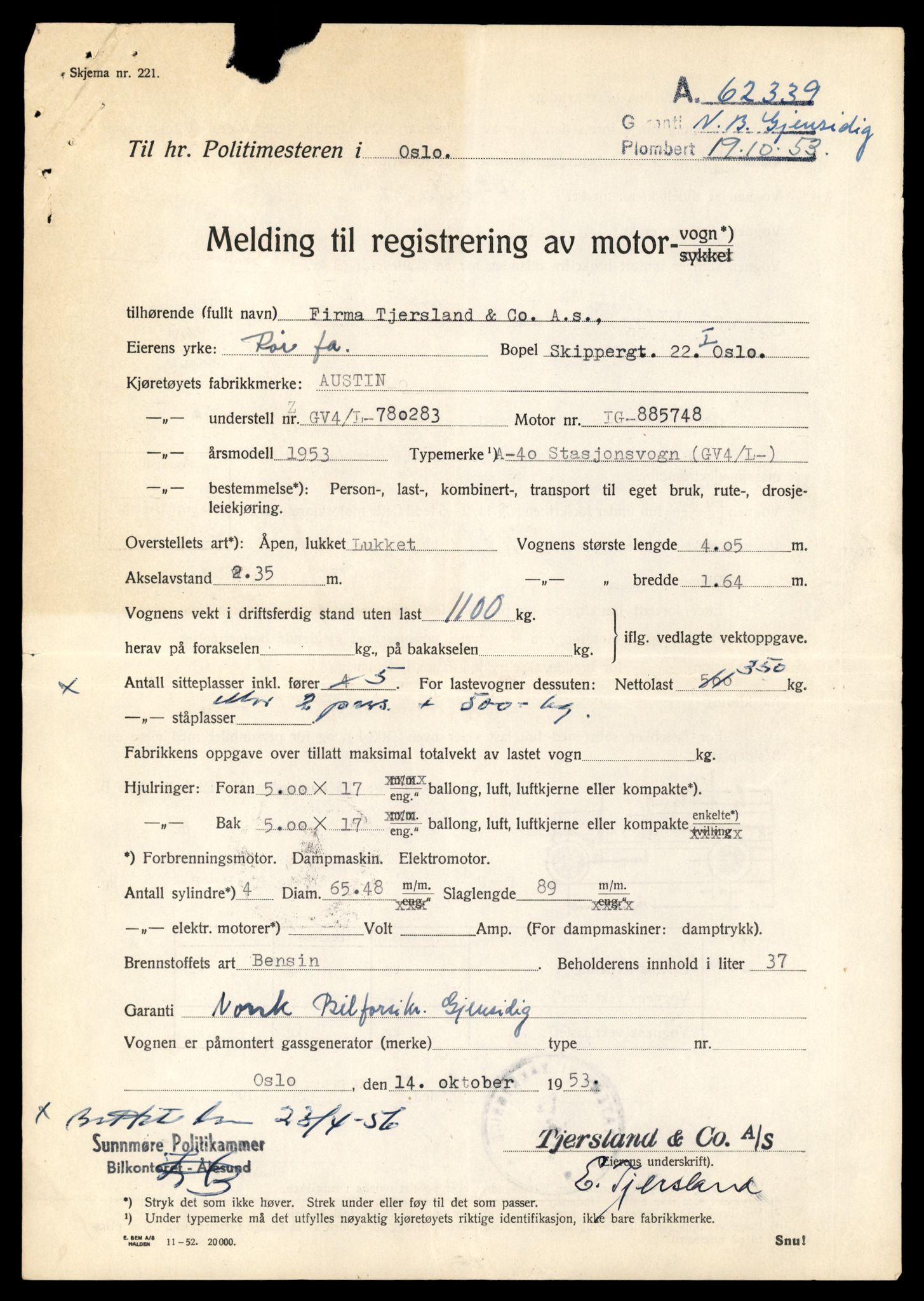 Møre og Romsdal vegkontor - Ålesund trafikkstasjon, AV/SAT-A-4099/F/Fe/L0048: Registreringskort for kjøretøy T 14721 - T 14863, 1927-1998, p. 1725