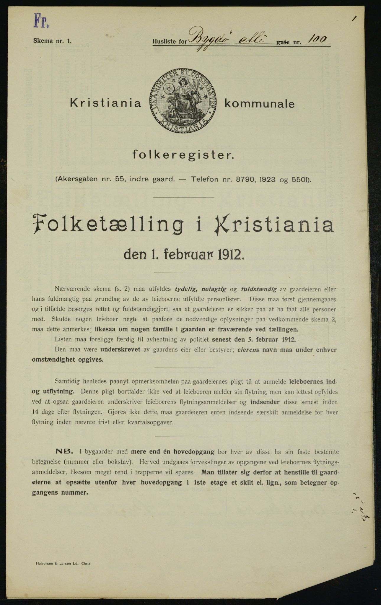 OBA, Municipal Census 1912 for Kristiania, 1912, p. 10986