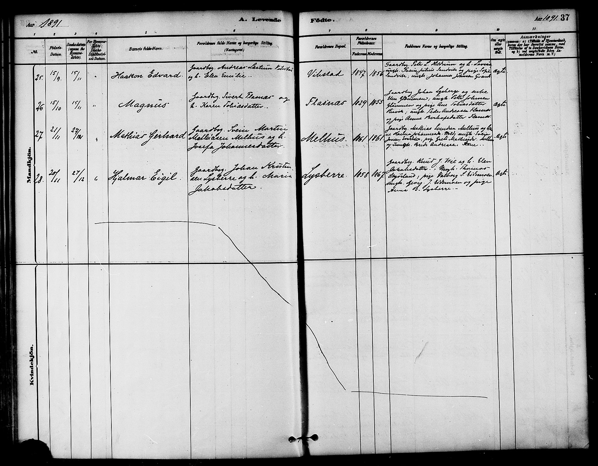 Ministerialprotokoller, klokkerbøker og fødselsregistre - Nord-Trøndelag, SAT/A-1458/764/L0555: Parish register (official) no. 764A10, 1881-1896, p. 37