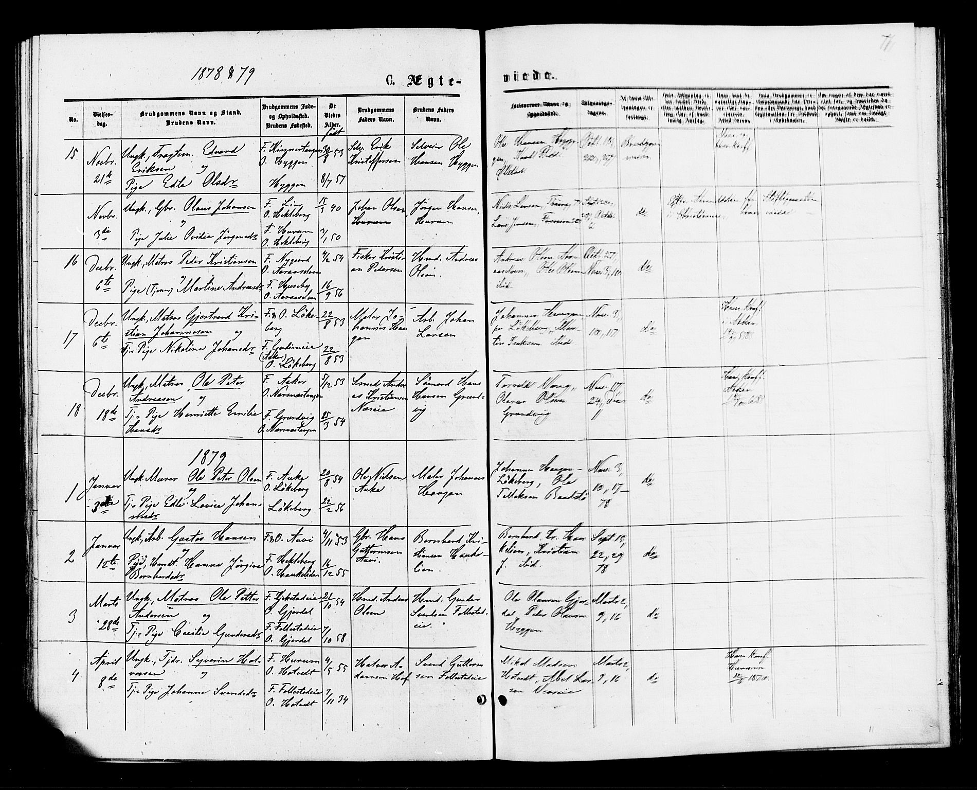 Røyken kirkebøker, AV/SAKO-A-241/F/Fa/L0007: Parish register (official) no. 7, 1876-1879, p. 71