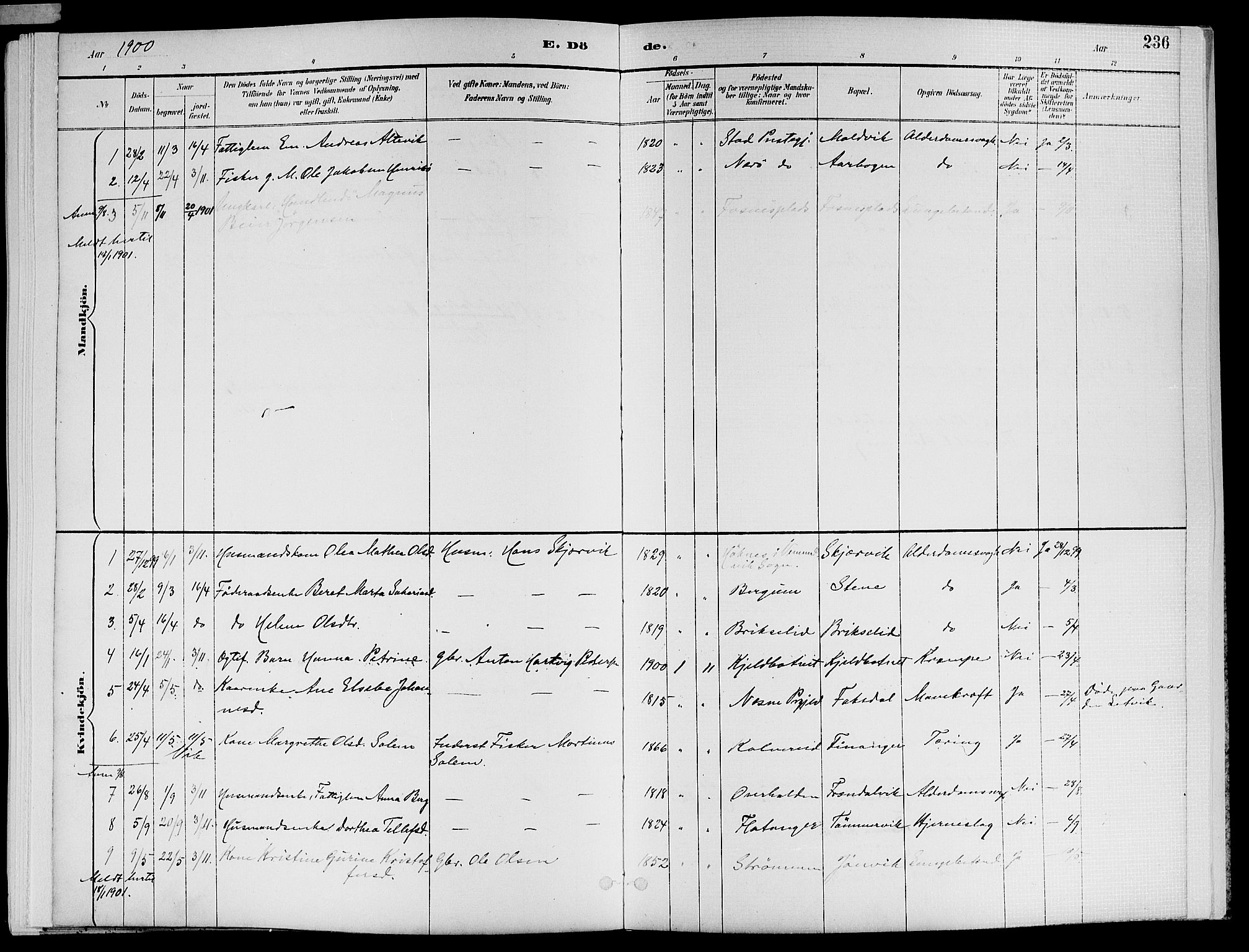 Ministerialprotokoller, klokkerbøker og fødselsregistre - Nord-Trøndelag, SAT/A-1458/773/L0617: Parish register (official) no. 773A08, 1887-1910, p. 236