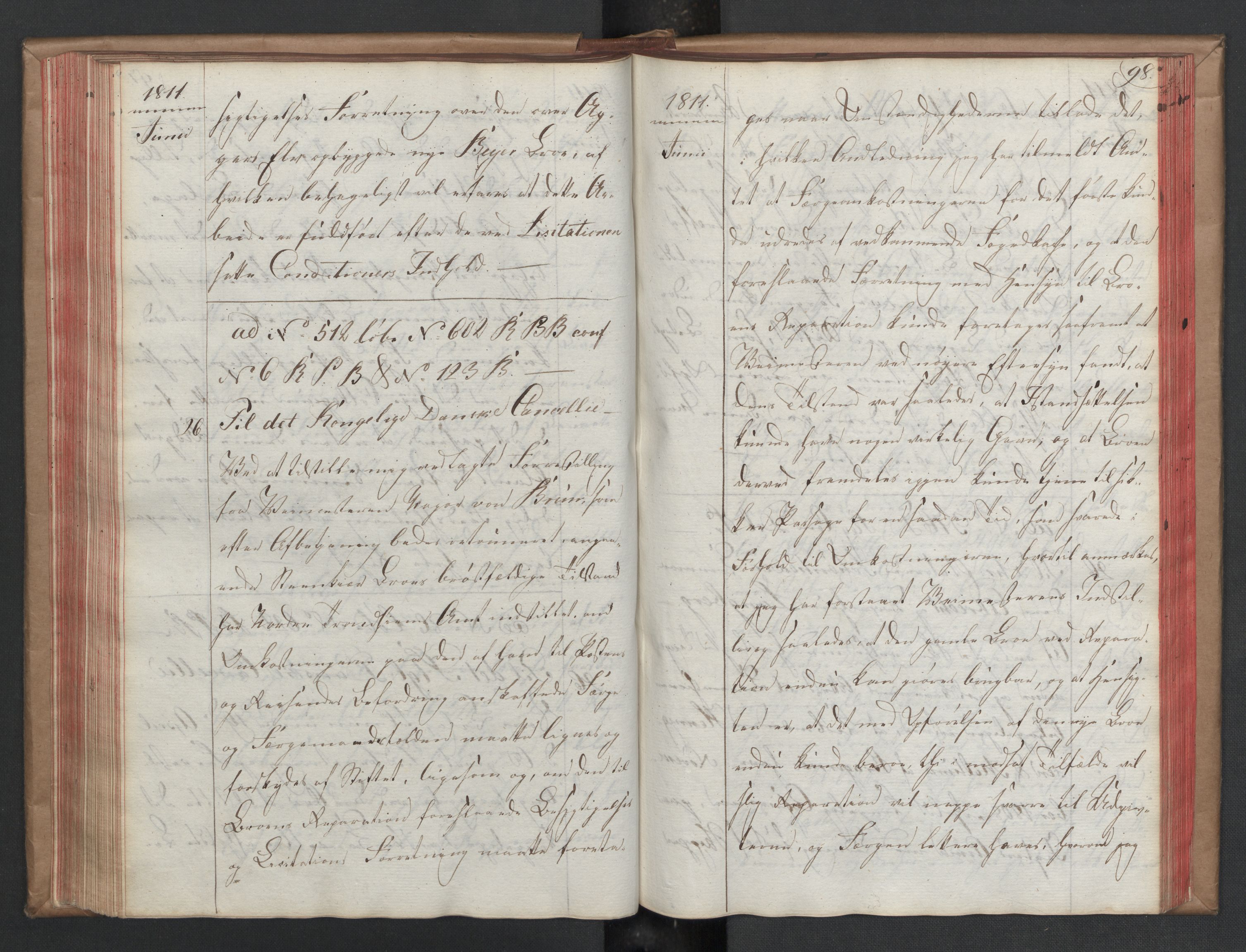 Stattholderembetet 1810-1814, 2. kontor (Kontor B), AV/RA-EA-5432/Ba/L0001: Kollegial korrespondanseprotokoll, 1810-1811, p. 97b-98a