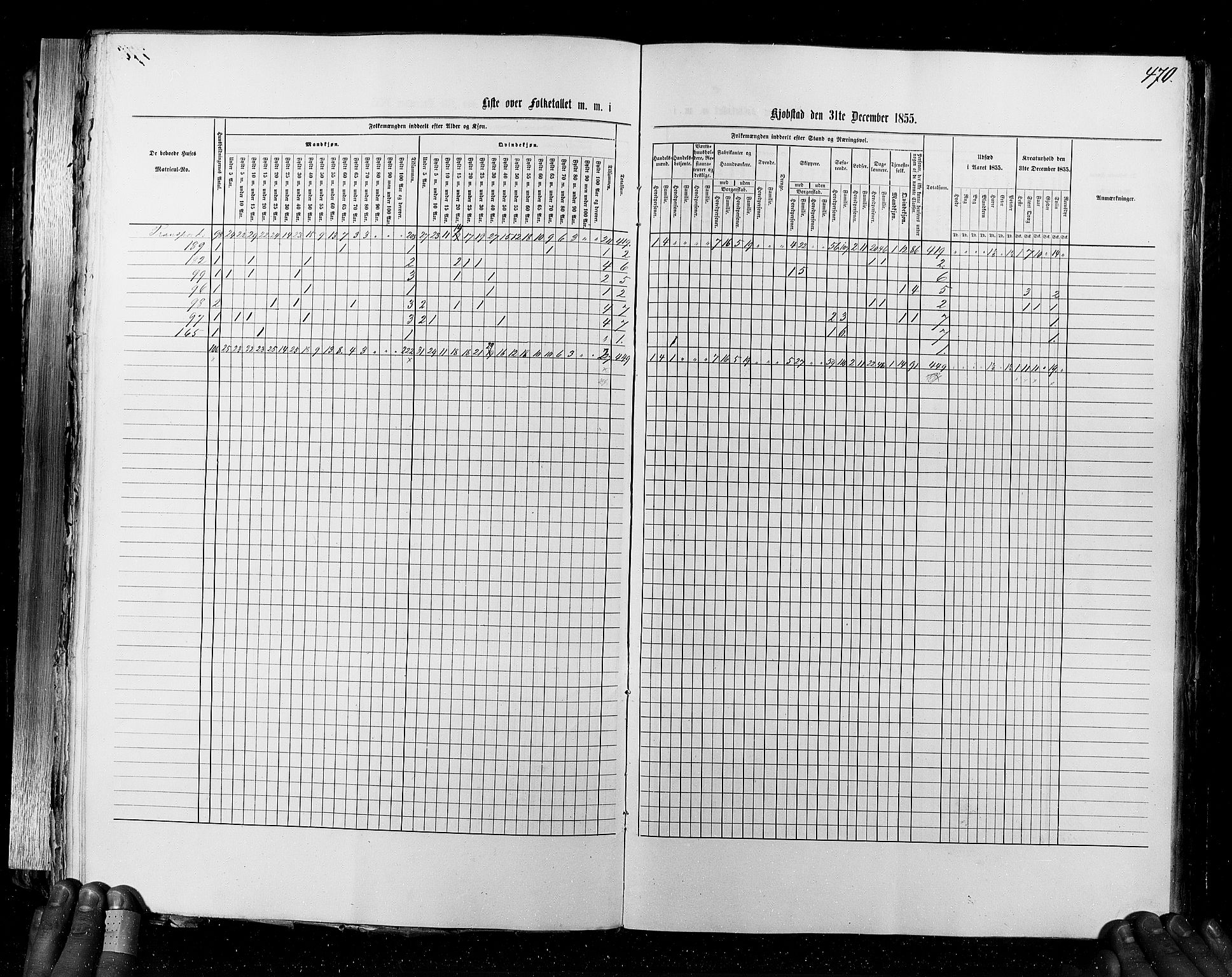 RA, Census 1855, vol. 7: Fredrikshald-Kragerø, 1855, p. 470