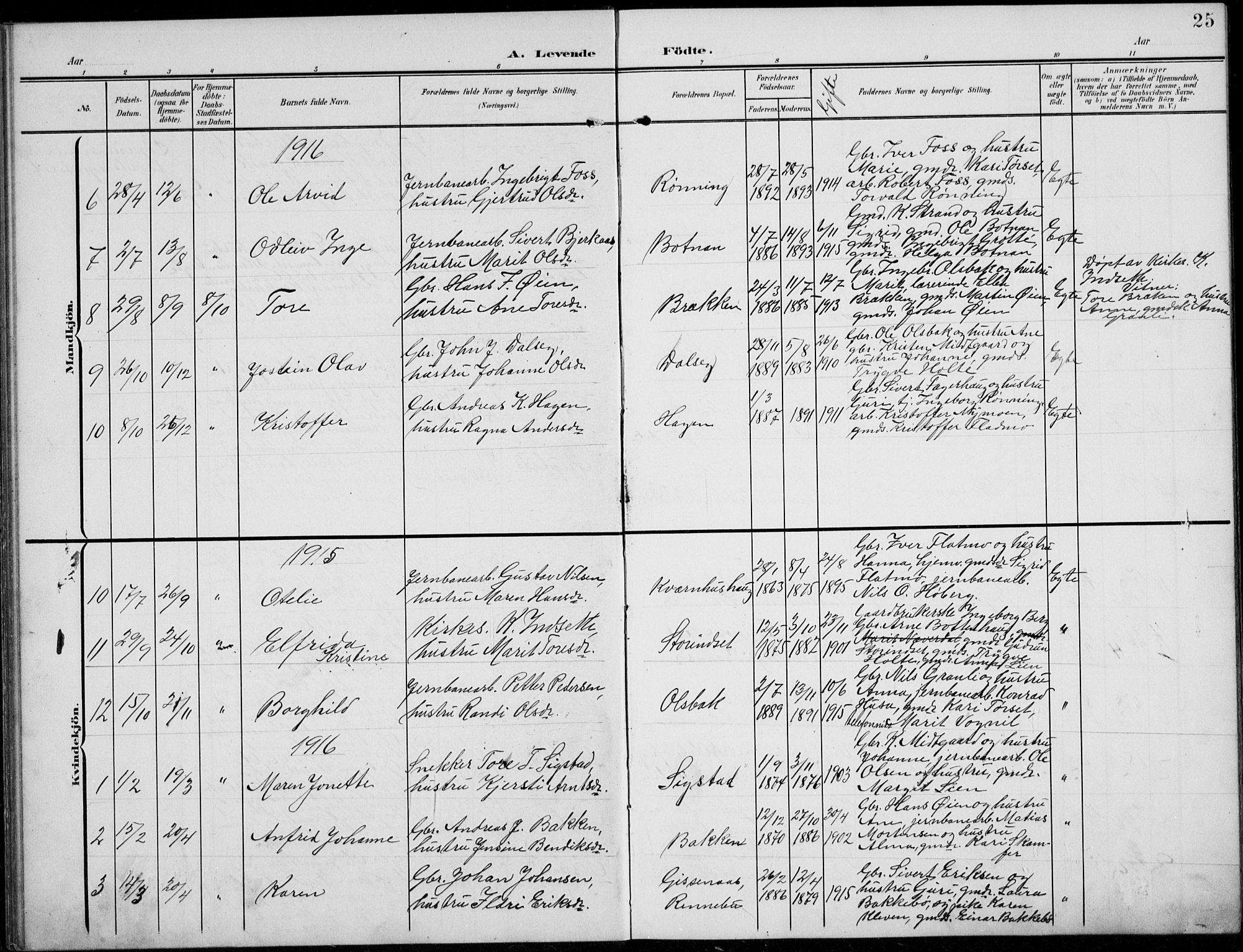 Kvikne prestekontor, AV/SAH-PREST-064/H/Ha/Hab/L0004: Parish register (copy) no. 4, 1902-1937, p. 25