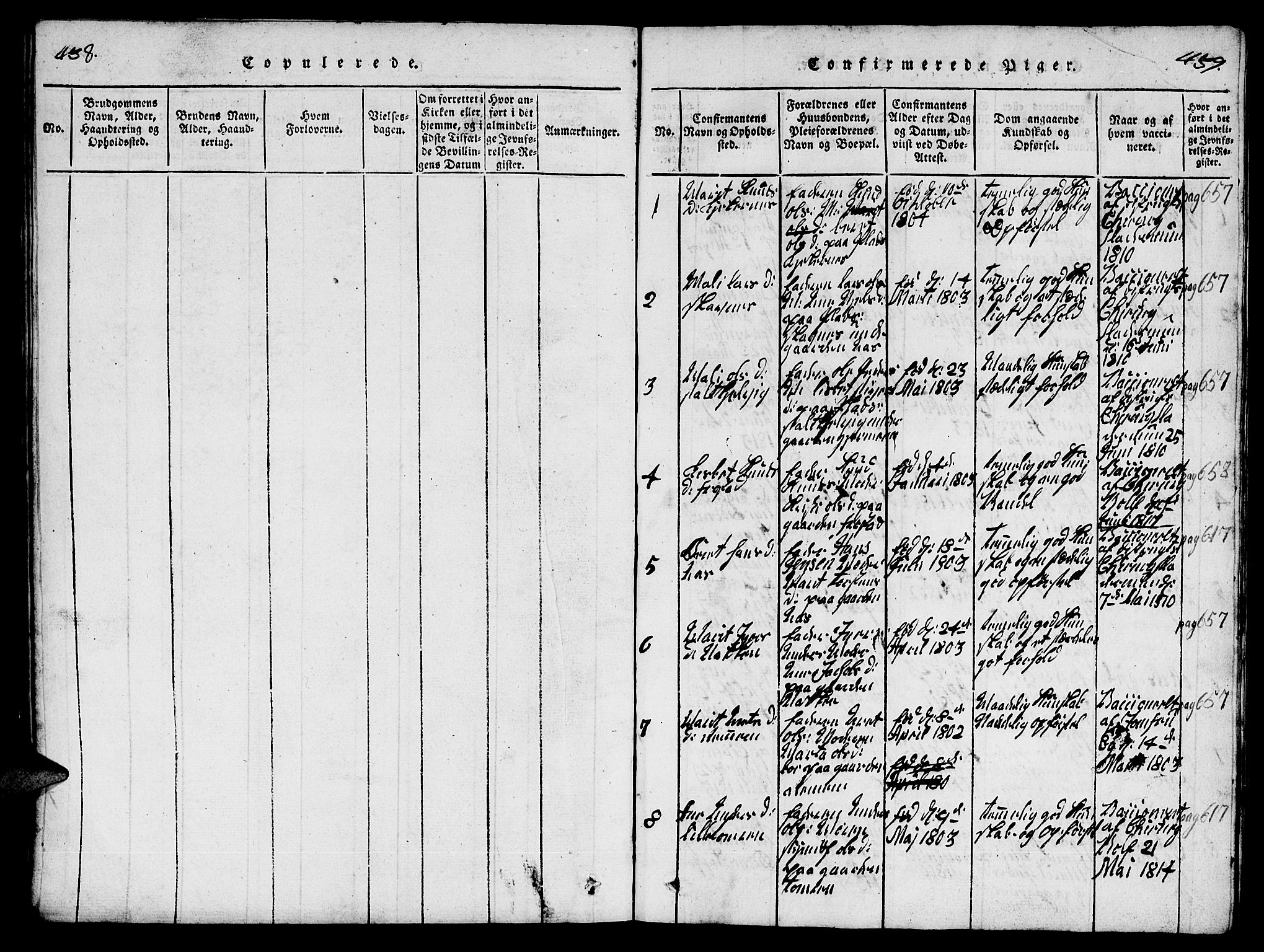 Ministerialprotokoller, klokkerbøker og fødselsregistre - Møre og Romsdal, SAT/A-1454/539/L0535: Parish register (copy) no. 539C01, 1818-1842, p. 438-439