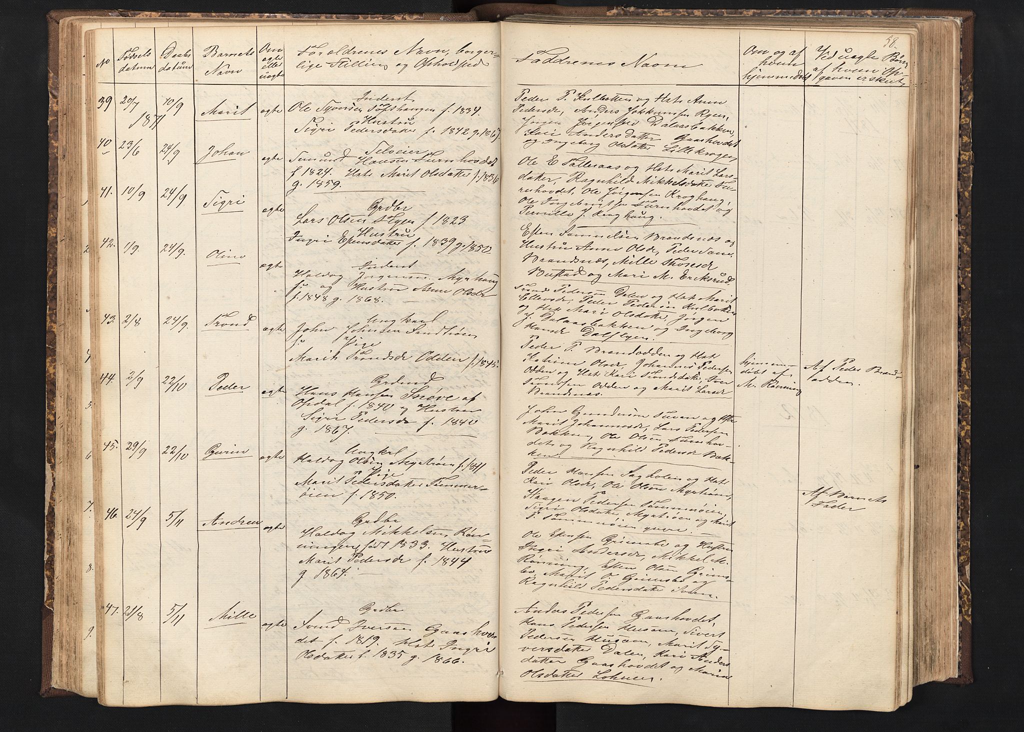 Alvdal prestekontor, SAH/PREST-060/H/Ha/Hab/L0001: Parish register (copy) no. 1, 1857-1893, p. 58