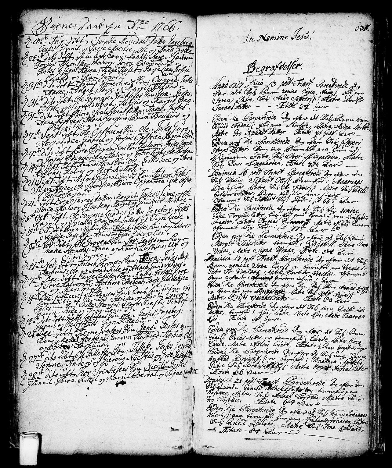 Vinje kirkebøker, AV/SAKO-A-312/F/Fa/L0001: Parish register (official) no. I 1, 1717-1766, p. 135