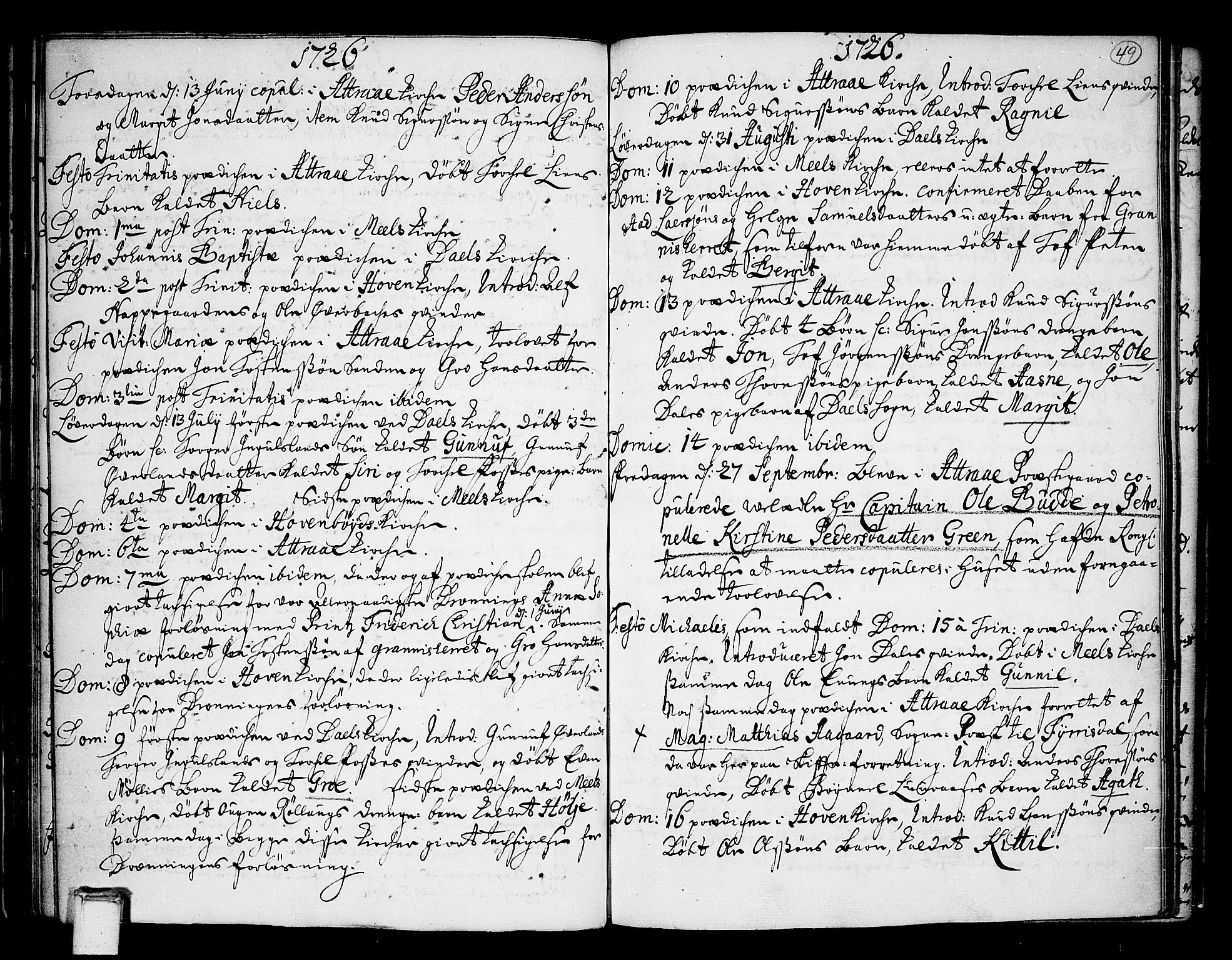 Tinn kirkebøker, SAKO/A-308/F/Fa/L0001: Parish register (official) no. I 1, 1717-1734, p. 49
