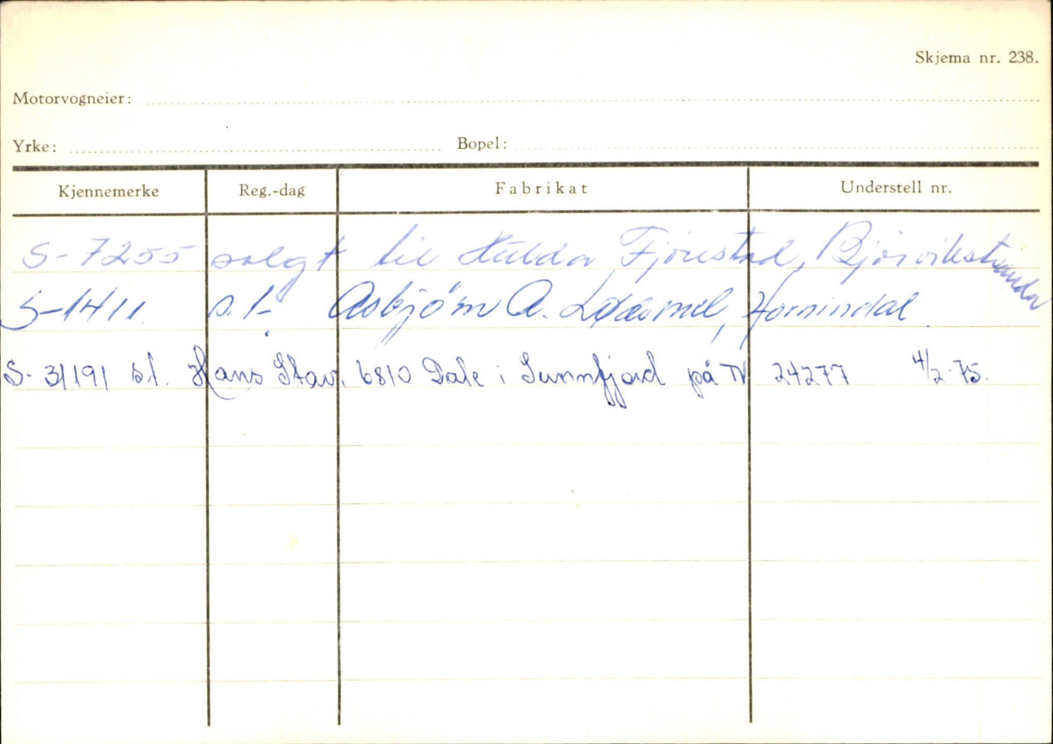 Statens vegvesen, Sogn og Fjordane vegkontor, AV/SAB-A-5301/4/F/L0126: Eigarregister Fjaler M-Å. Leikanger A-Å, 1945-1975, p. 274