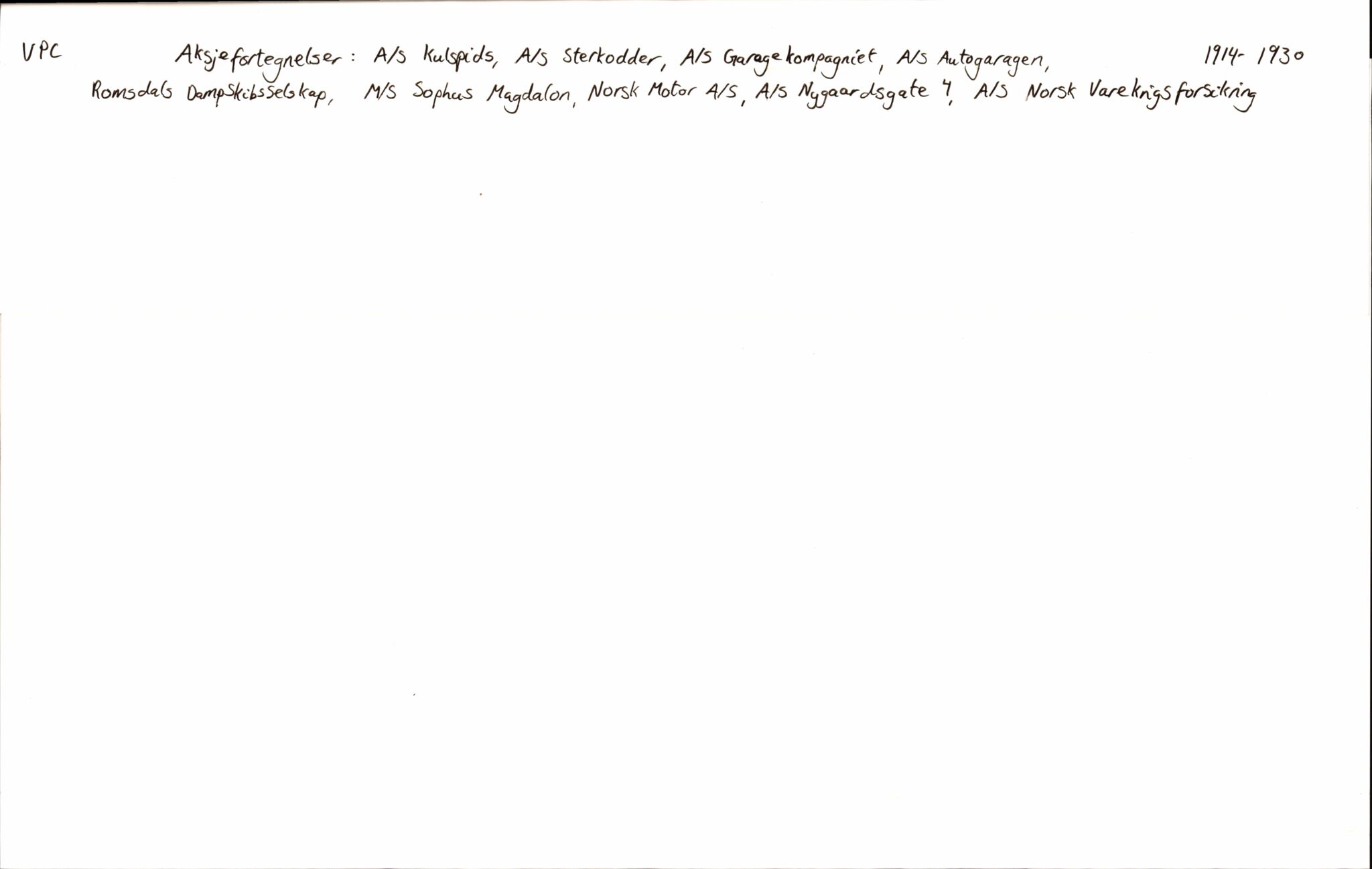 PA 1533 - A/S Vestlandske Petroleumscompani, AV/SAST-A-101953/R/Rb/L0012: Aksjefortegnelser, 1914-1937, p. 396
