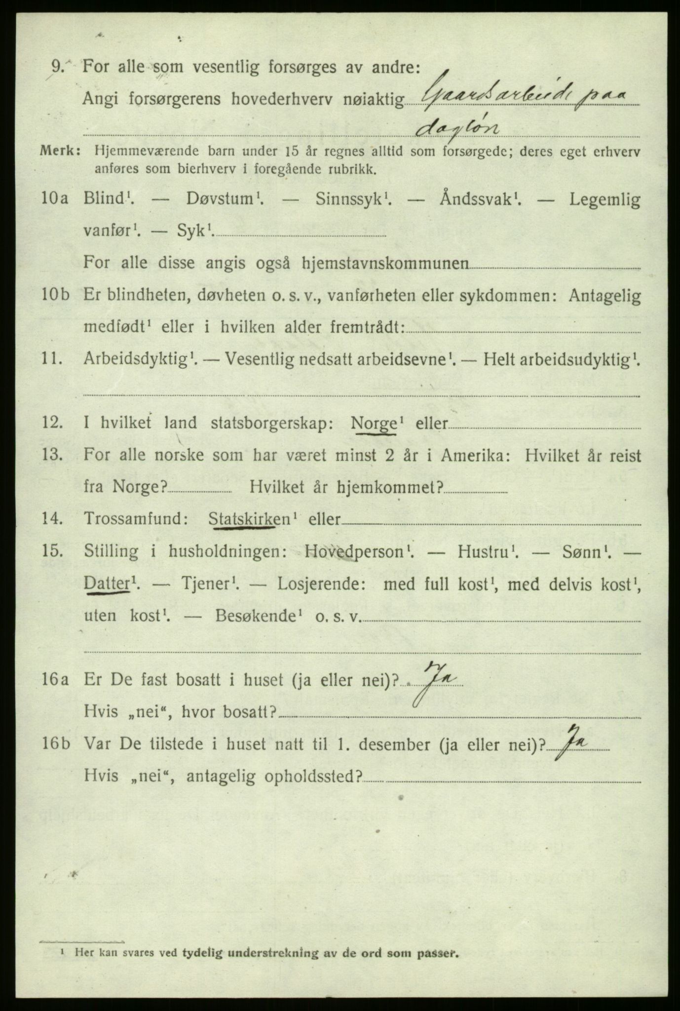 SAB, 1920 census for Gaular, 1920, p. 4161