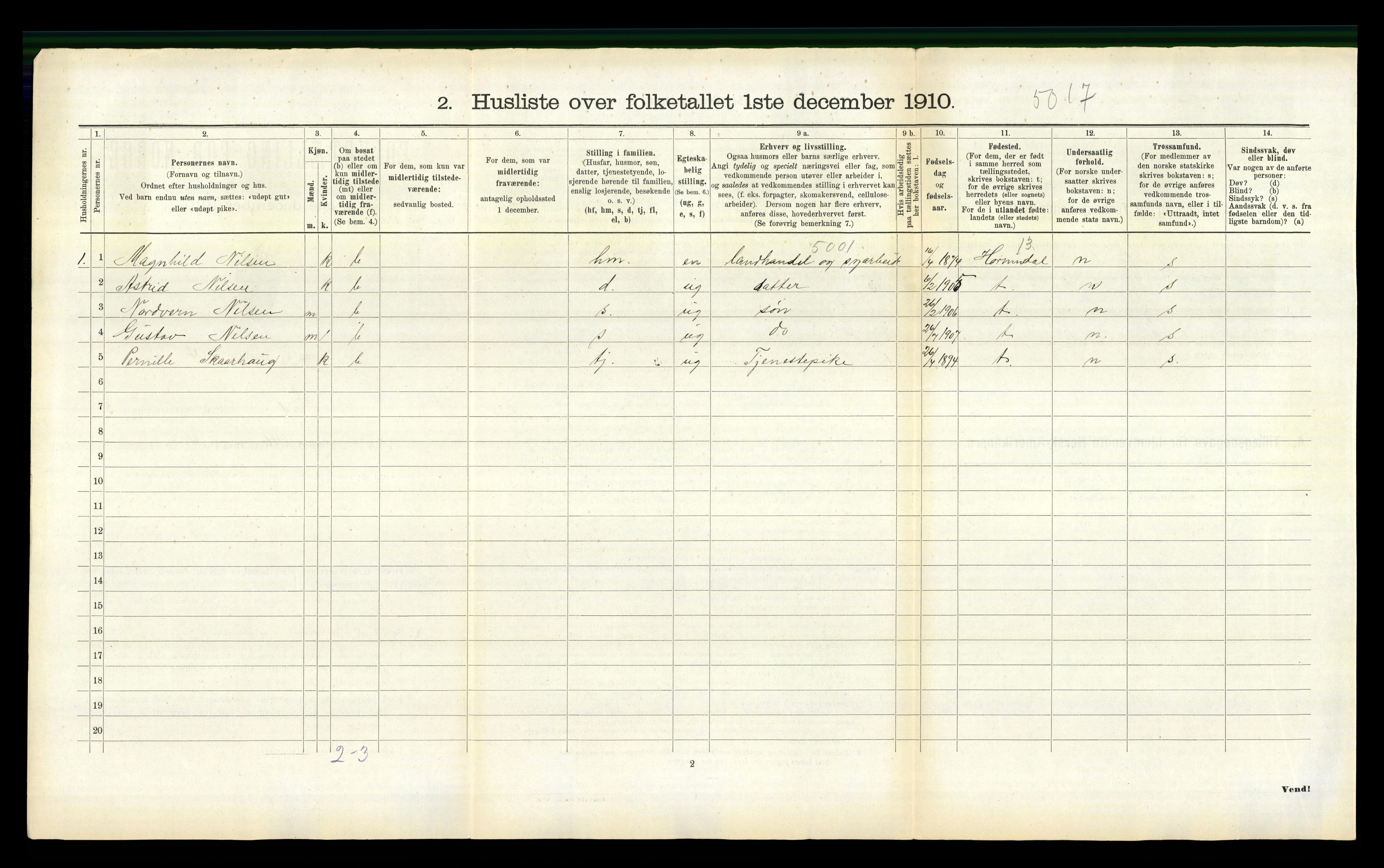 RA, 1910 census for Eid, 1910, p. 478