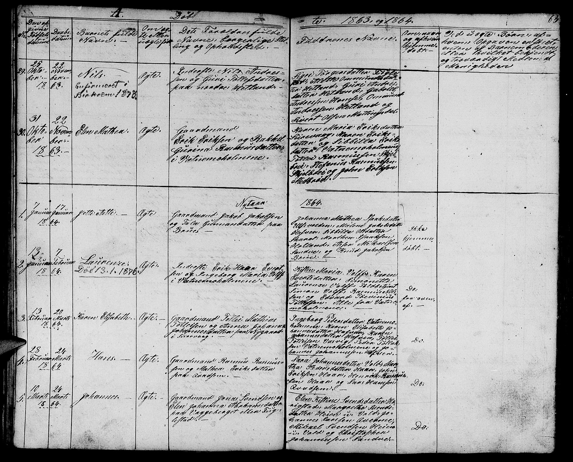 Eigersund sokneprestkontor, SAST/A-101807/S09/L0003: Parish register (copy) no. B 3, 1846-1875, p. 63