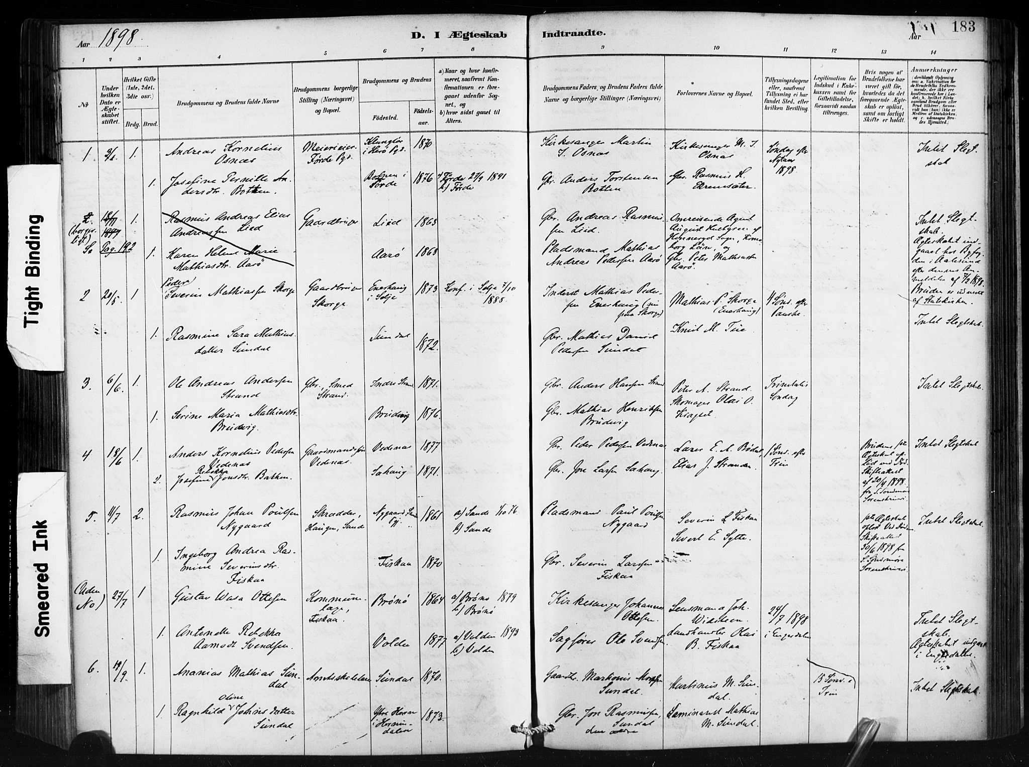 Ministerialprotokoller, klokkerbøker og fødselsregistre - Møre og Romsdal, AV/SAT-A-1454/501/L0008: Parish register (official) no. 501A08, 1885-1901, p. 183