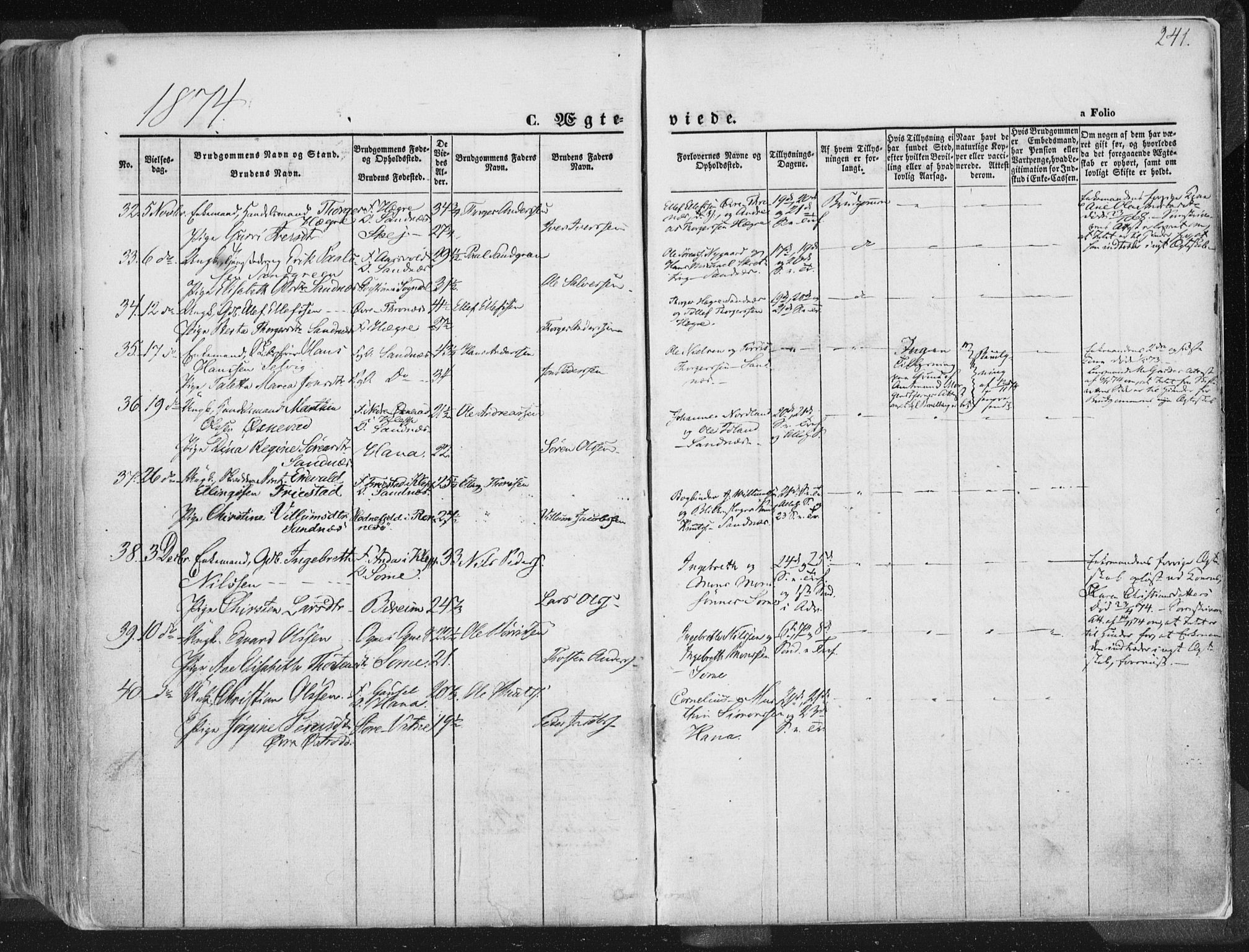 Høyland sokneprestkontor, SAST/A-101799/001/30BA/L0010: Parish register (official) no. A 9.1, 1857-1877, p. 241