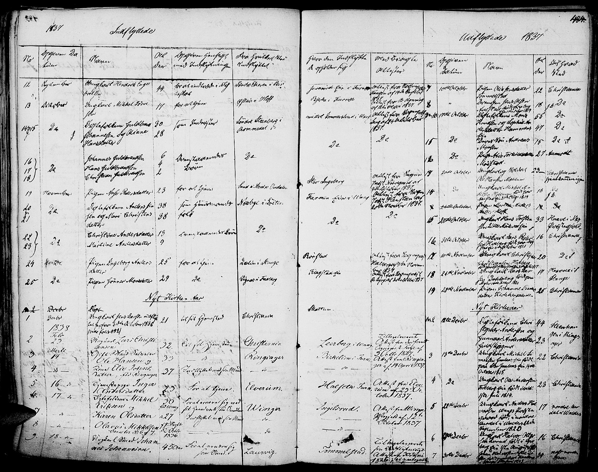 Vang prestekontor, Hedmark, SAH/PREST-008/H/Ha/Haa/L0009: Parish register (official) no. 9, 1826-1841, p. 484