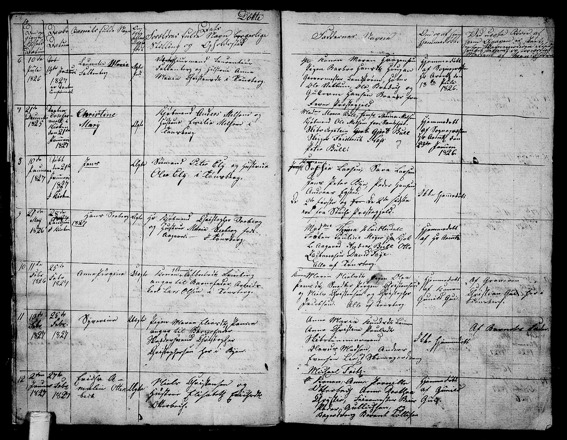 Tønsberg kirkebøker, AV/SAKO-A-330/G/Ga/L0002: Parish register (copy) no. 2, 1827-1854, p. 4-5