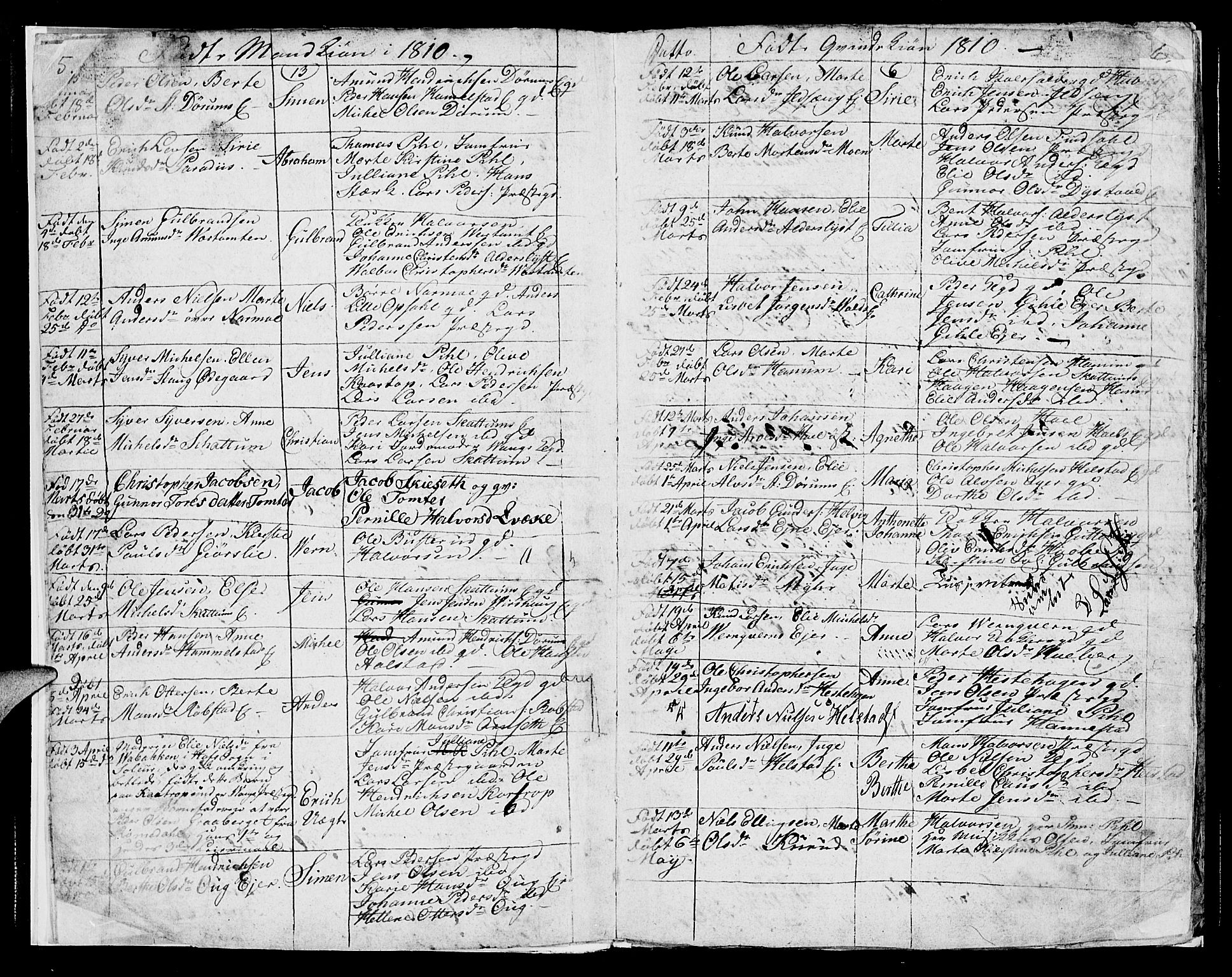 Vang prestekontor, Hedmark, SAH/PREST-008/H/Ha/Hab/L0003: Parish register (copy) no. 3, 1808-1819, p. 5-6