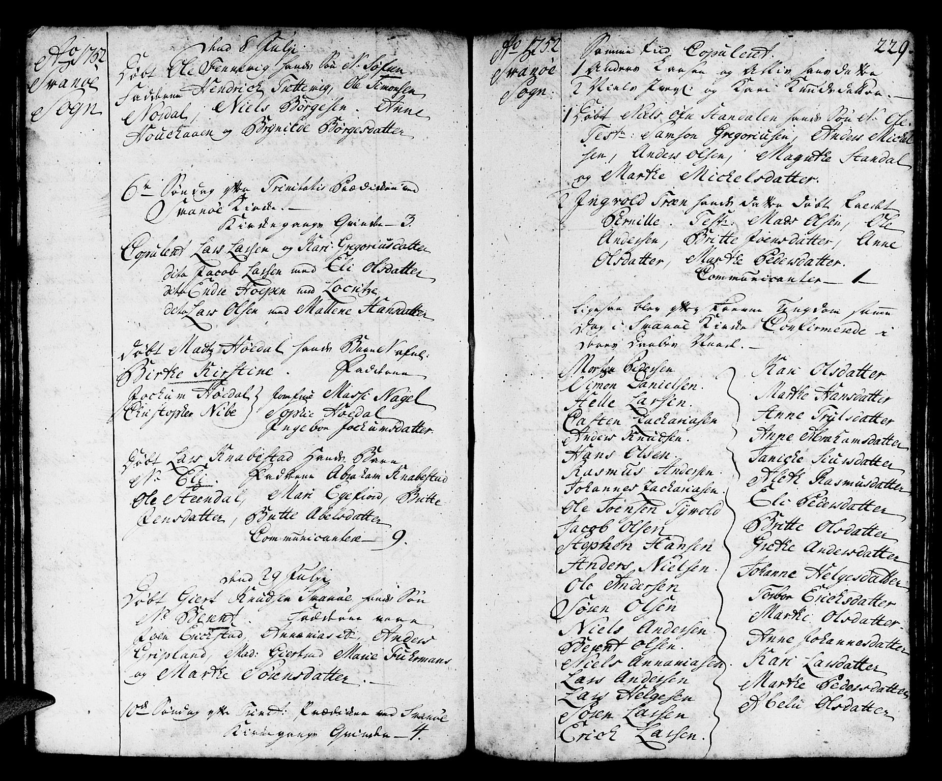 Kinn sokneprestembete, AV/SAB-A-80801/H/Haa/Haaa/L0002: Parish register (official) no. A 2, 1729-1785, p. 229