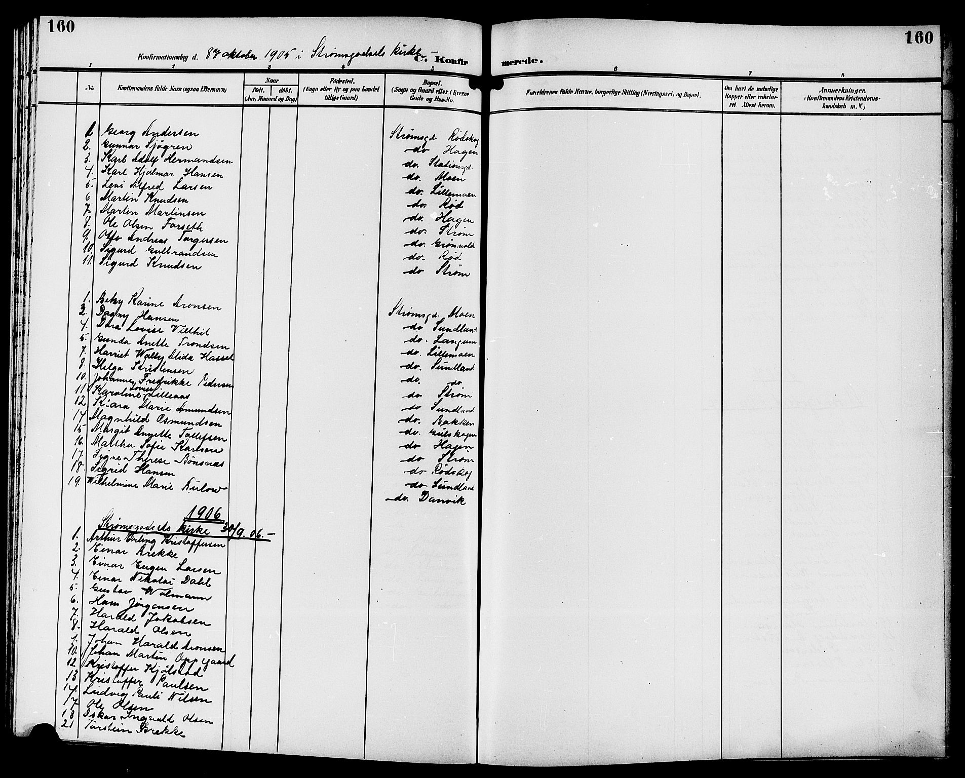 Strømsgodset kirkebøker, SAKO/A-324/G/Ga/L0002: Parish register (copy) no. 2, 1885-1910, p. 160