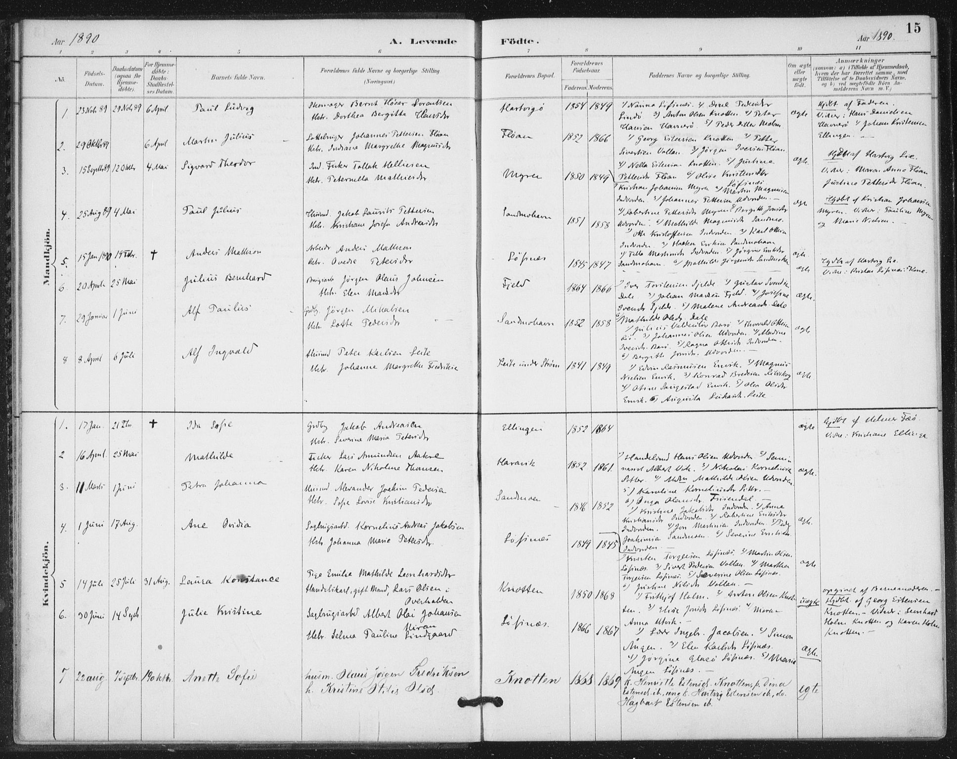 Ministerialprotokoller, klokkerbøker og fødselsregistre - Nord-Trøndelag, SAT/A-1458/772/L0603: Parish register (official) no. 772A01, 1885-1912, p. 15