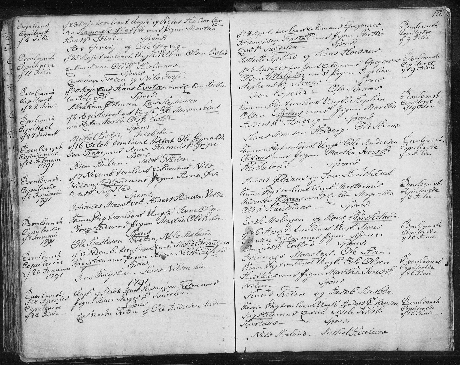 Hamre sokneprestembete, AV/SAB-A-75501/H/Ha/Haa/Haaa/L0008: Parish register (official) no. A 8, 1778-1804, p. 177