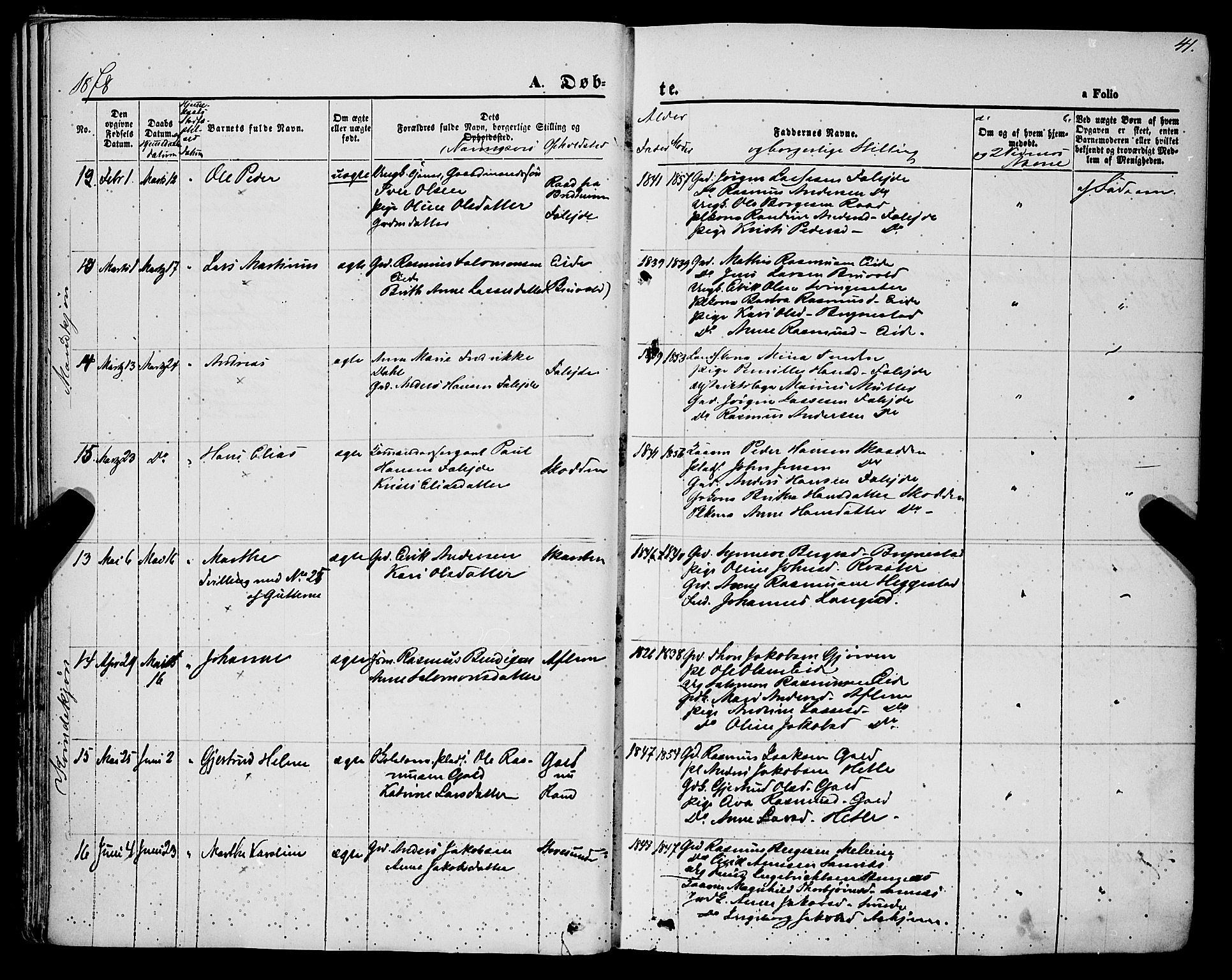 Innvik sokneprestembete, AV/SAB-A-80501: Parish register (official) no. A 6, 1865-1878, p. 41