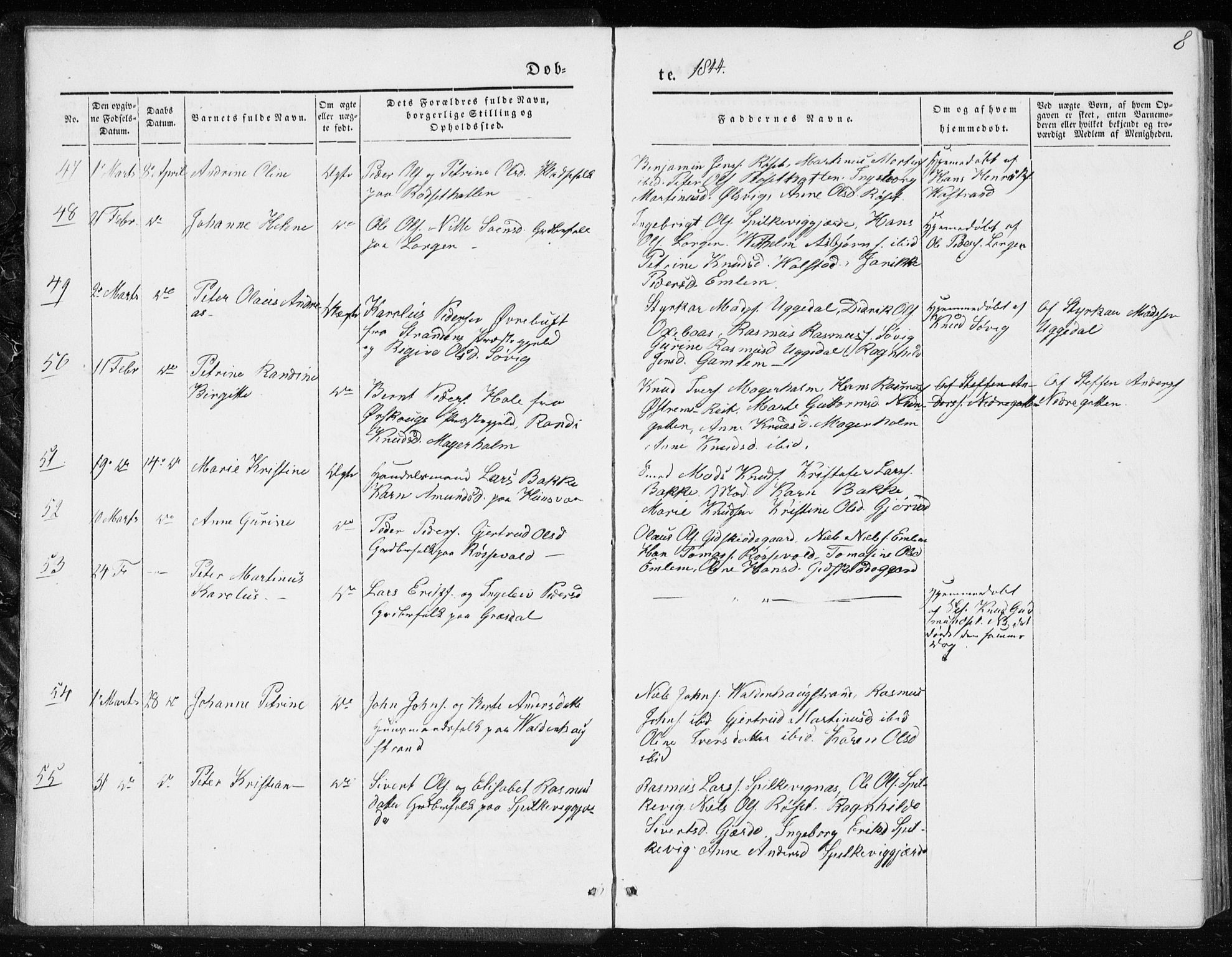 Ministerialprotokoller, klokkerbøker og fødselsregistre - Møre og Romsdal, AV/SAT-A-1454/528/L0415: Curate's parish register no. 528B03, 1843-1852, p. 8