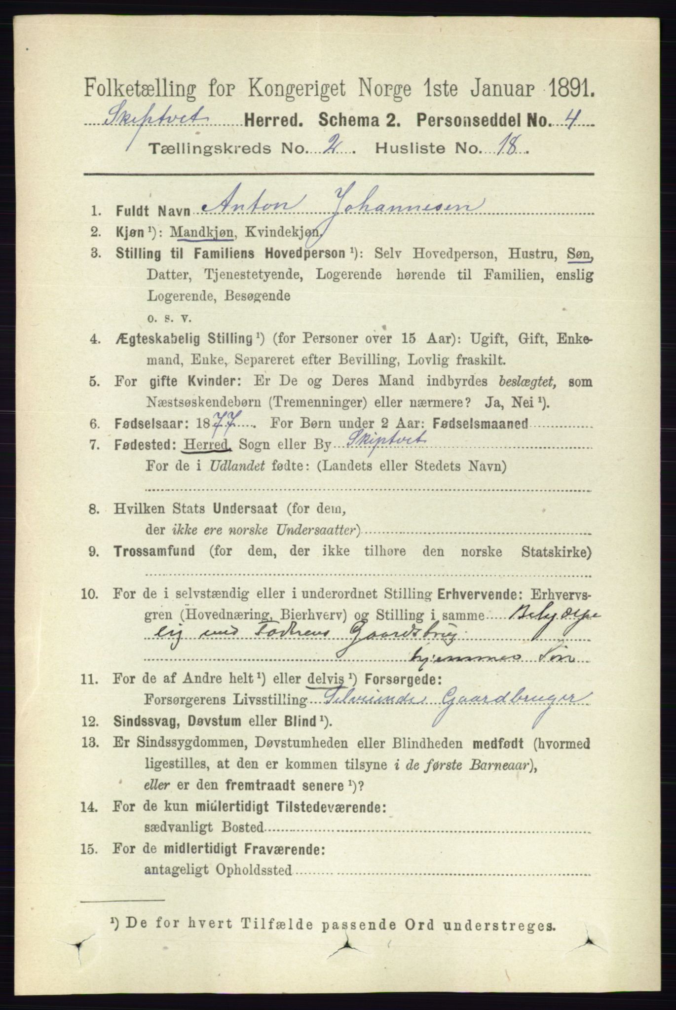 RA, 1891 census for 0127 Skiptvet, 1891, p. 652