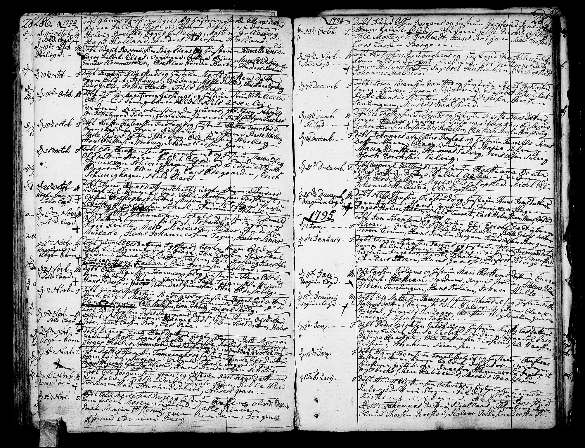 Sande Kirkebøker, AV/SAKO-A-53/F/Fa/L0001: Parish register (official) no. 1, 1753-1803, p. 286-287