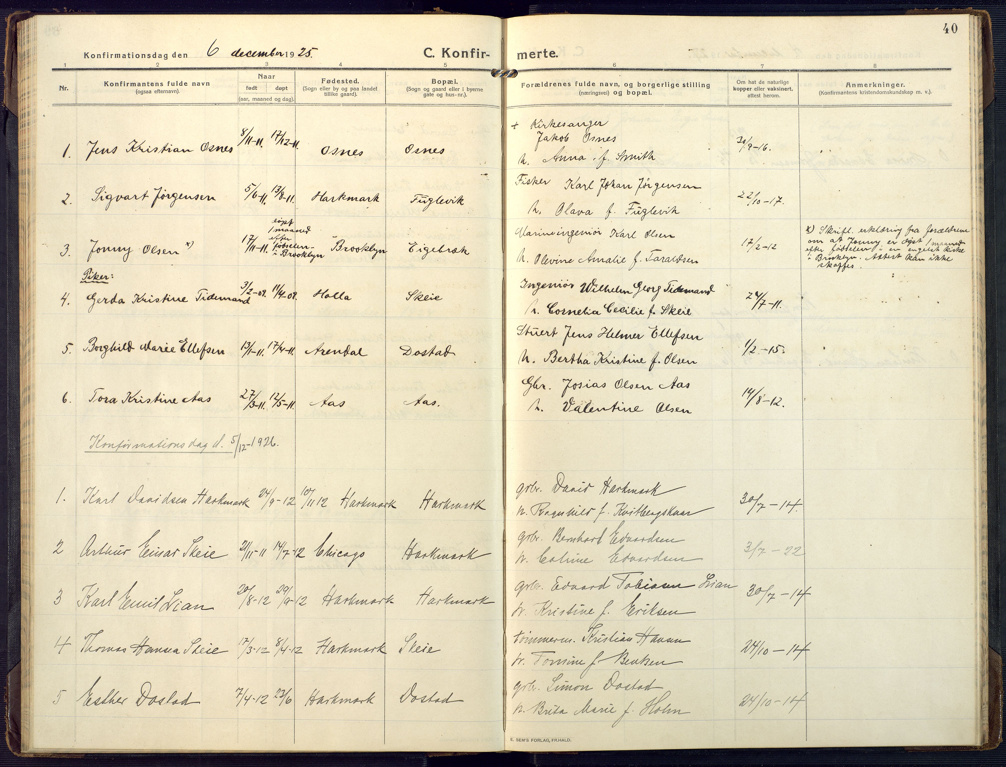 Mandal sokneprestkontor, SAK/1111-0030/F/Fa/Fab/L0003: Parish register (official) no. A 3, 1913-1933, p. 40