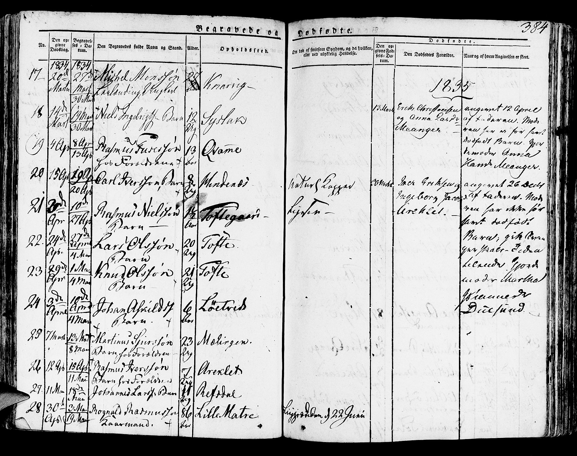 Lindås Sokneprestembete, SAB/A-76701/H/Haa: Parish register (official) no. A 8, 1823-1836, p. 384