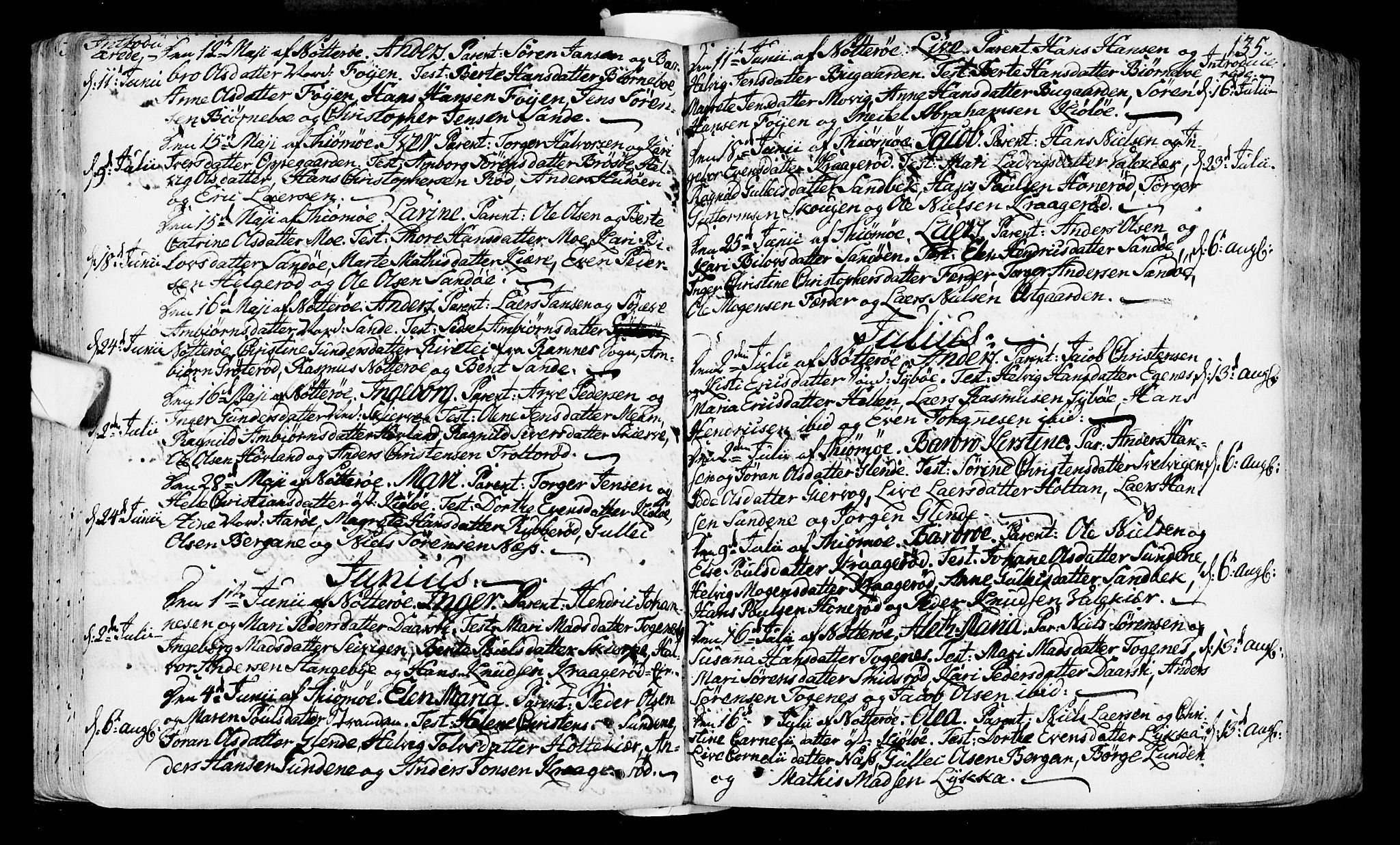 Nøtterøy kirkebøker, SAKO/A-354/F/Fa/L0002: Parish register (official) no. I 2, 1738-1790, p. 135
