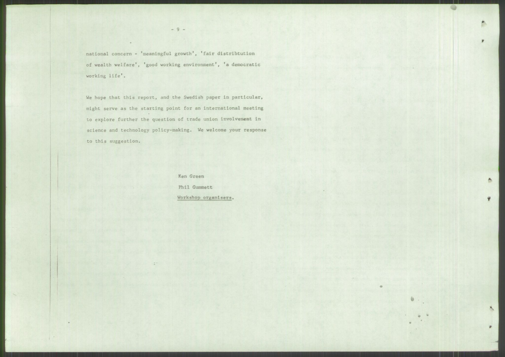 Nygaard, Kristen, RA/PA-1398/F/Fi/L0005: Fagbevegelse, demokrati, Jern- og Metallprosjektet, 1970-2002, p. 188