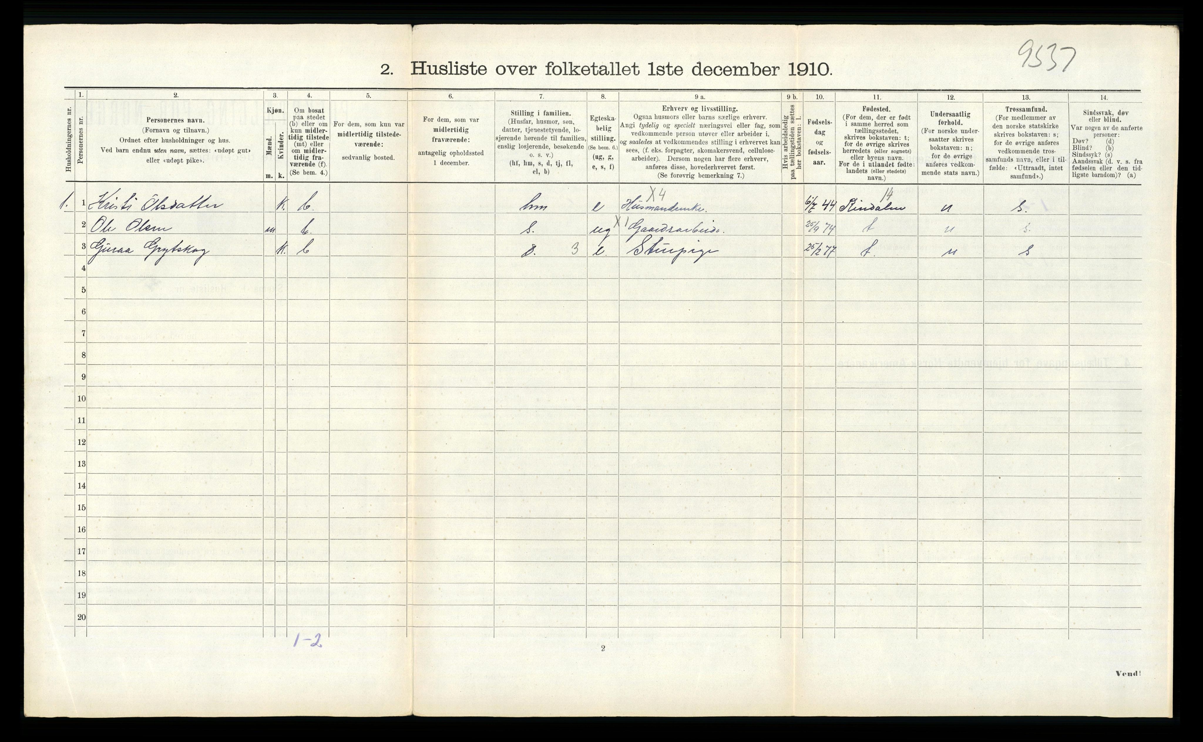 RA, 1910 census for Åsskard, 1910, p. 186