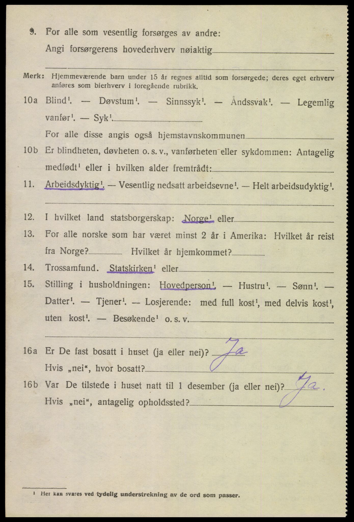 SAK, 1920 census for Gyland, 1920, p. 1439