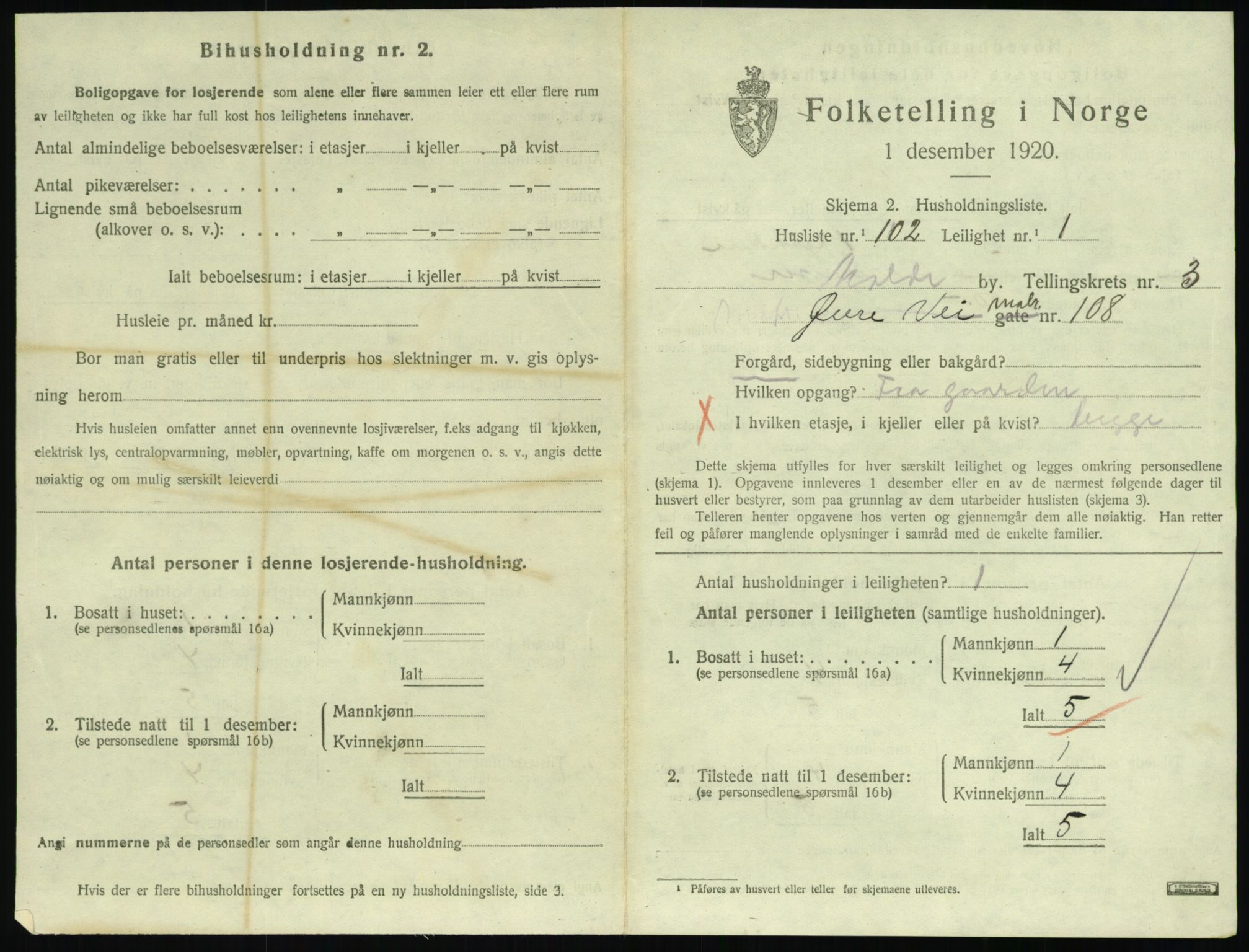 SAT, 1920 census for Molde, 1920, p. 1415