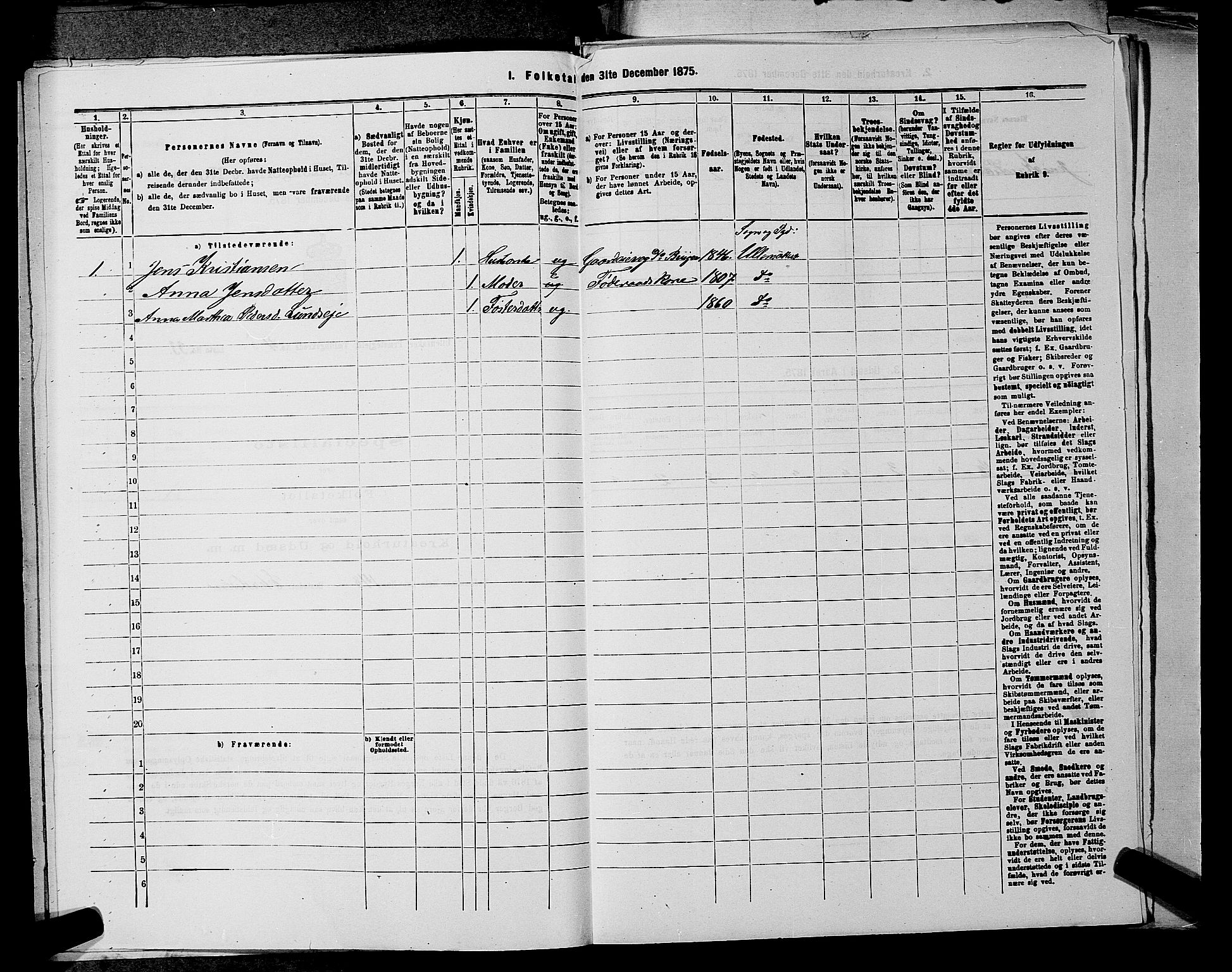 RA, 1875 census for 0235P Ullensaker, 1875, p. 753