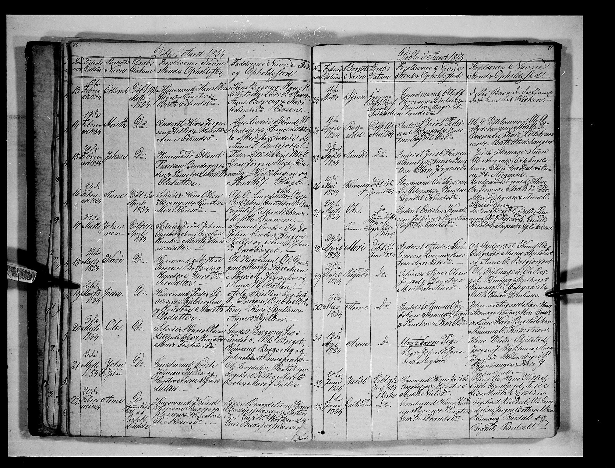 Lesja prestekontor, SAH/PREST-068/H/Ha/Hab/L0003: Parish register (copy) no. 3, 1842-1862, p. 80-81