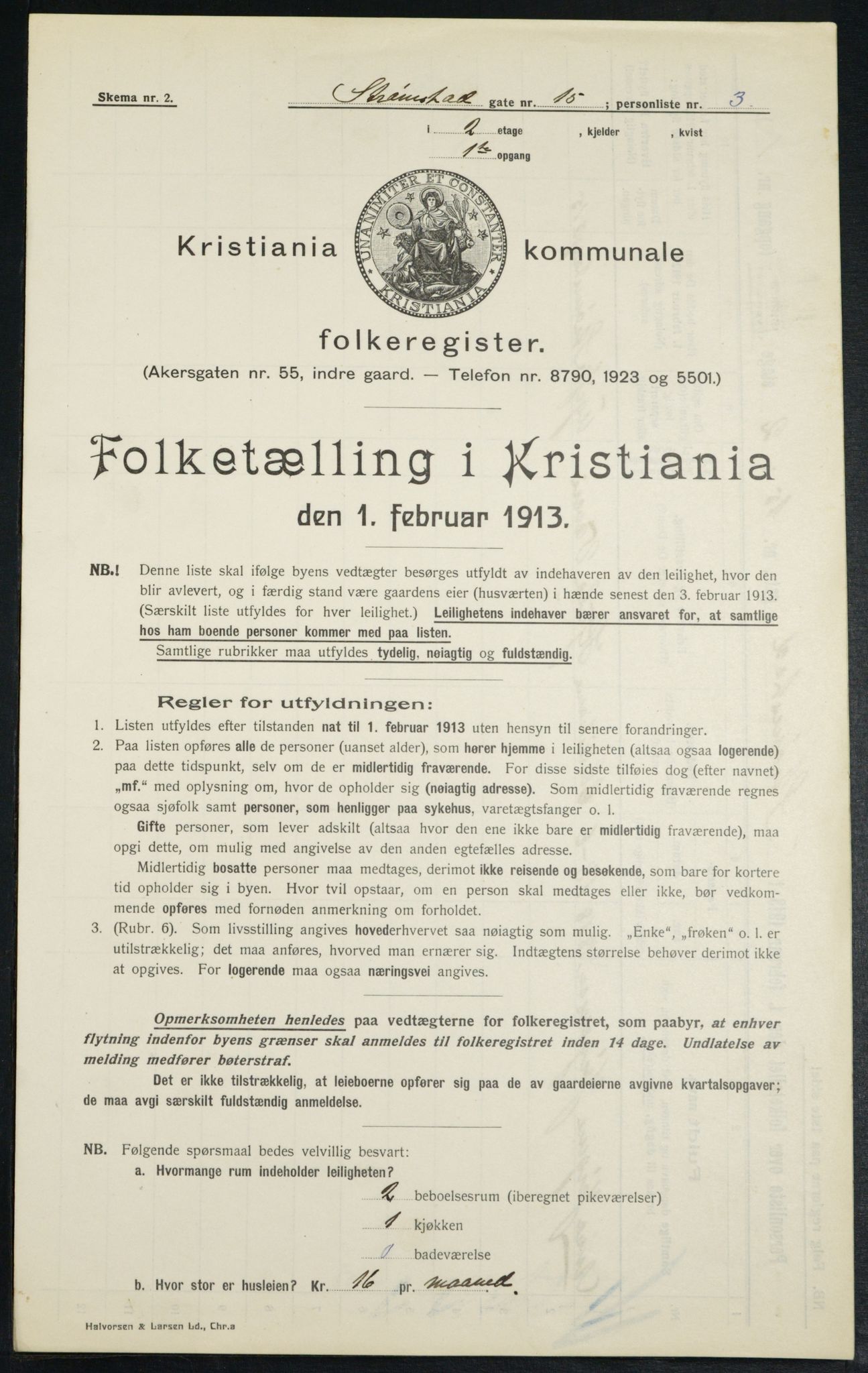 OBA, Municipal Census 1913 for Kristiania, 1913, p. 104023