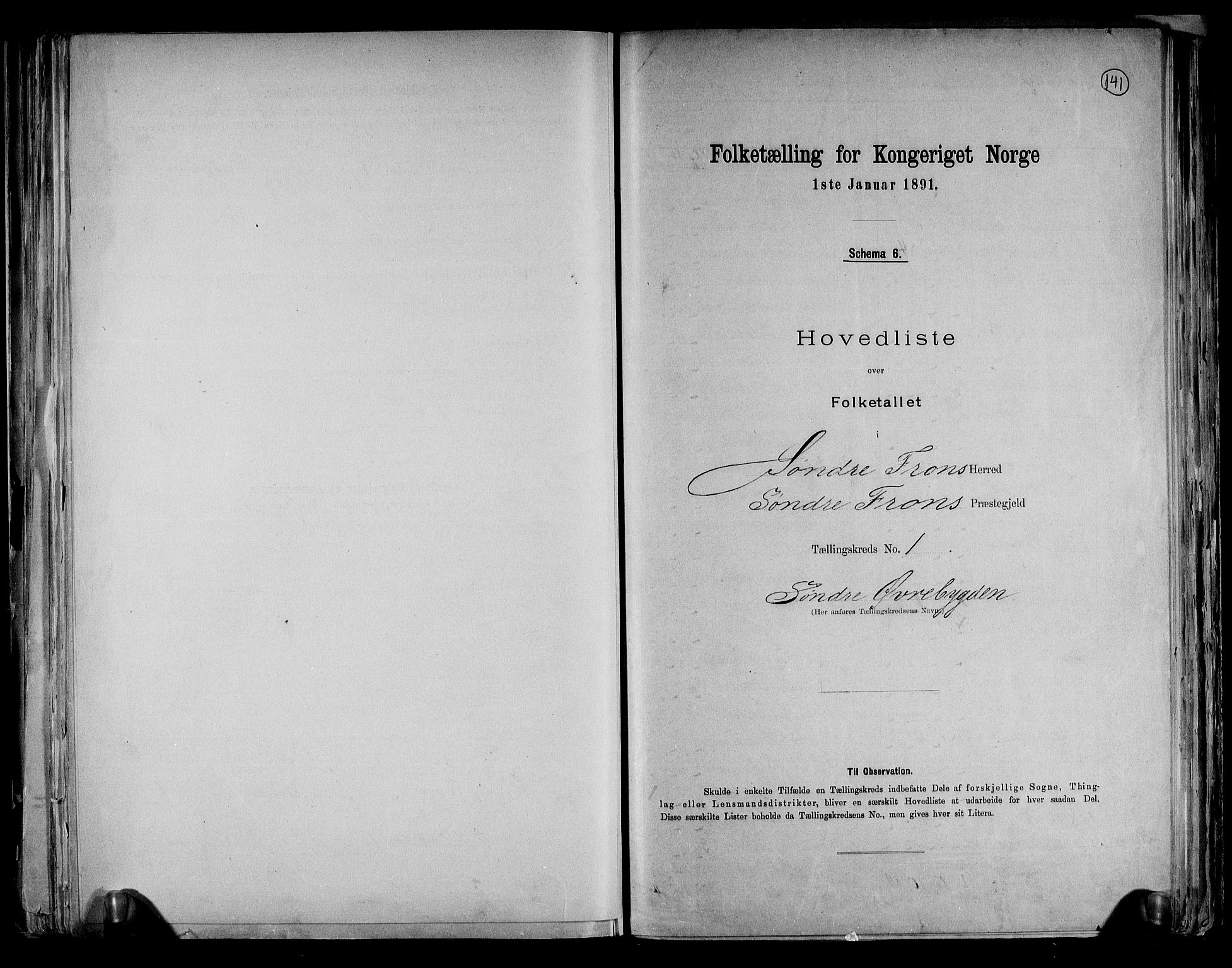 RA, 1891 census for 0519 Sør-Fron, 1891, p. 4