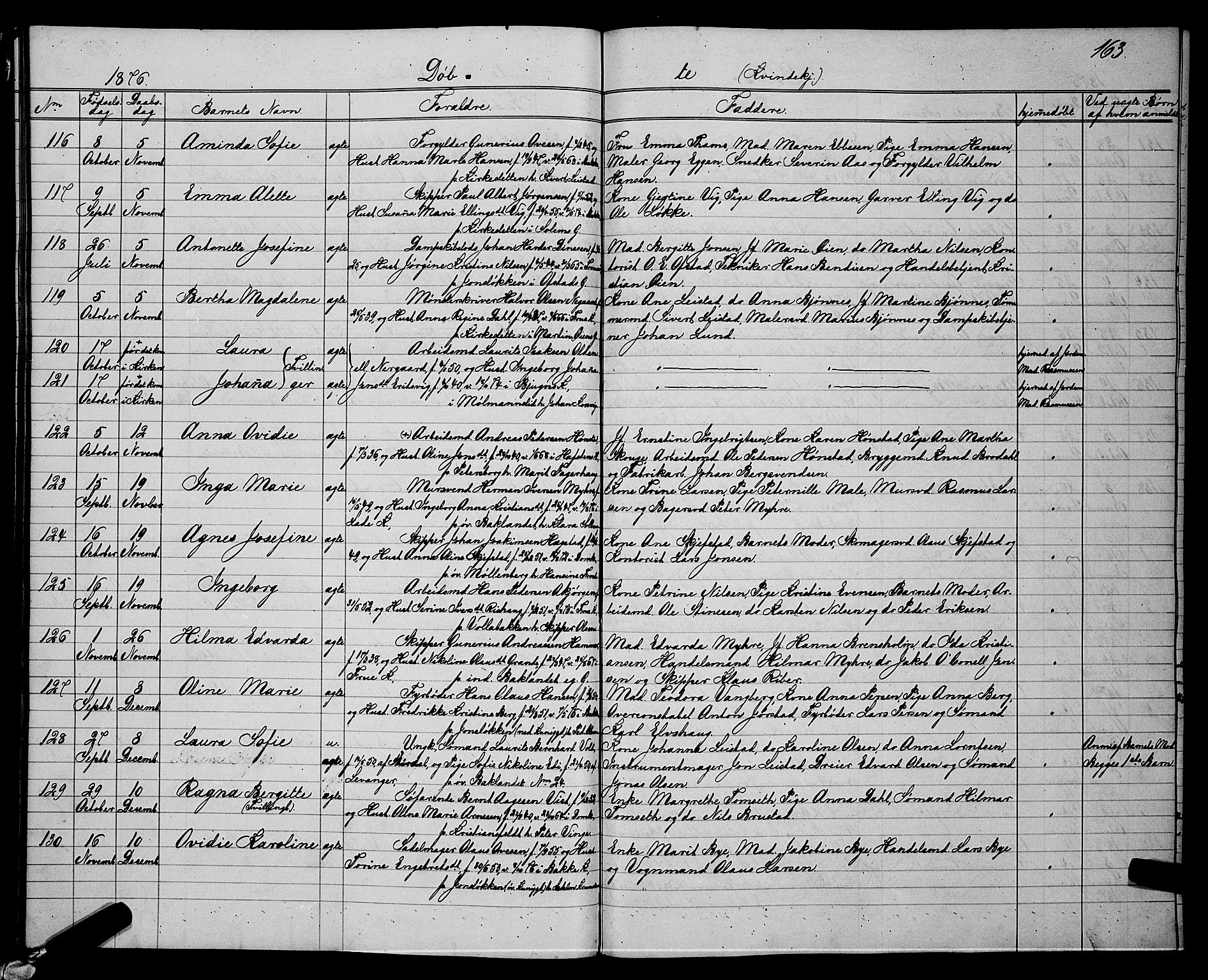Ministerialprotokoller, klokkerbøker og fødselsregistre - Sør-Trøndelag, SAT/A-1456/604/L0220: Parish register (copy) no. 604C03, 1870-1885, p. 163