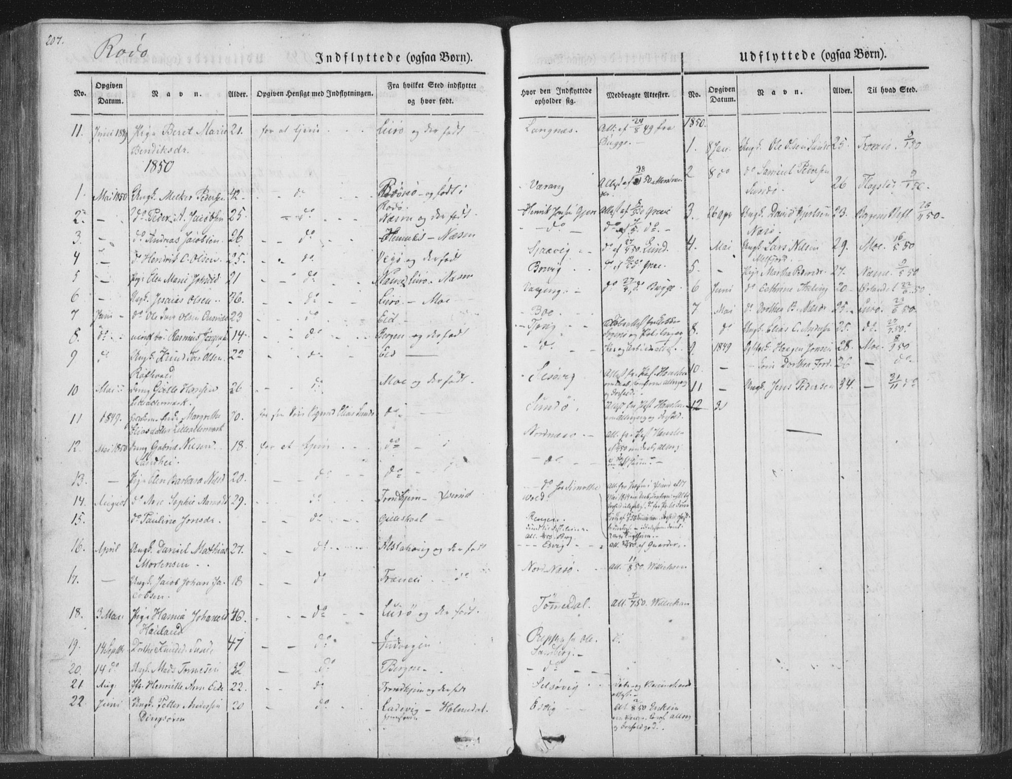 Ministerialprotokoller, klokkerbøker og fødselsregistre - Nordland, AV/SAT-A-1459/841/L0604: Parish register (official) no. 841A09 /1, 1845-1862, p. 207