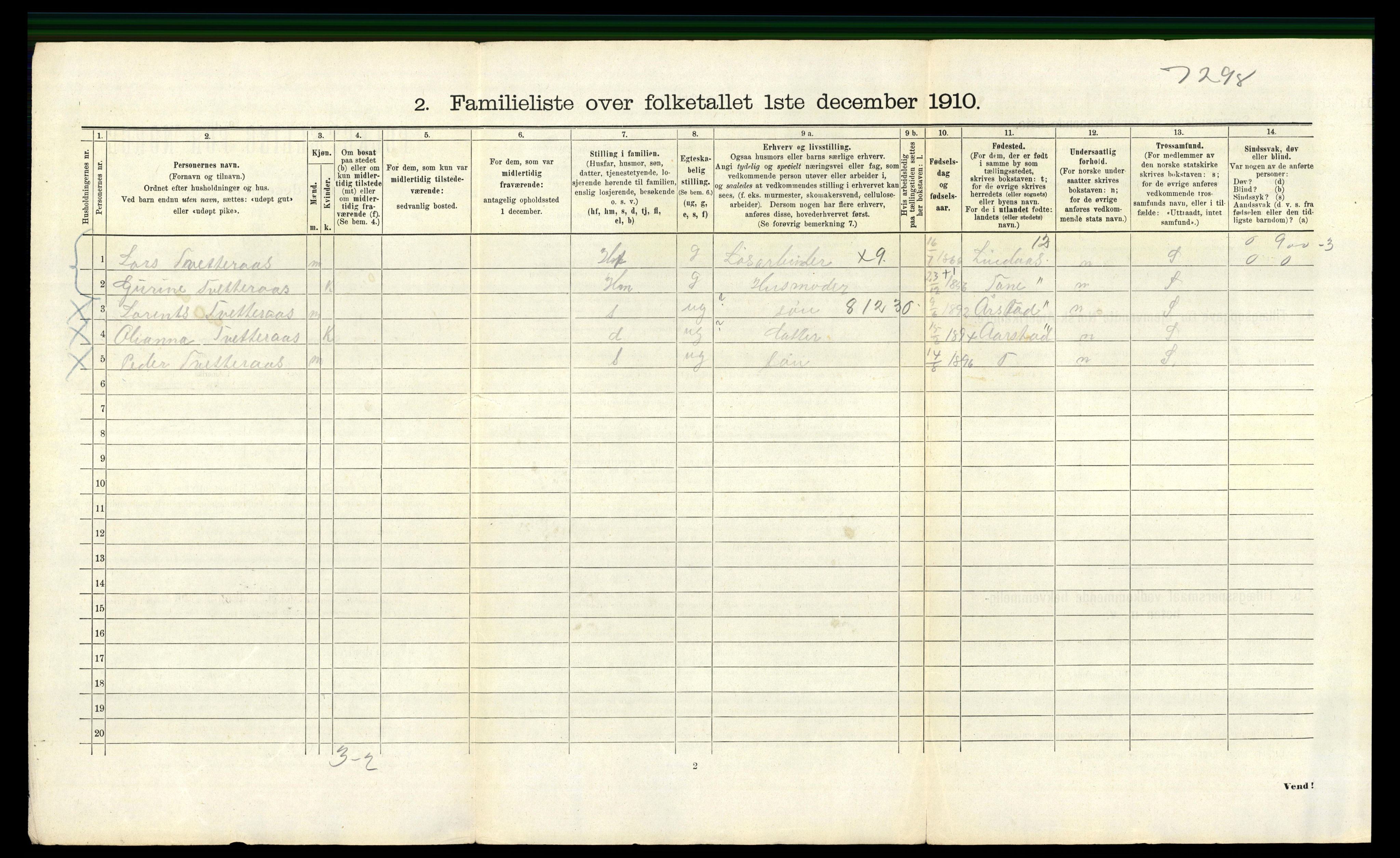 RA, 1910 census for Bergen, 1910, p. 35758