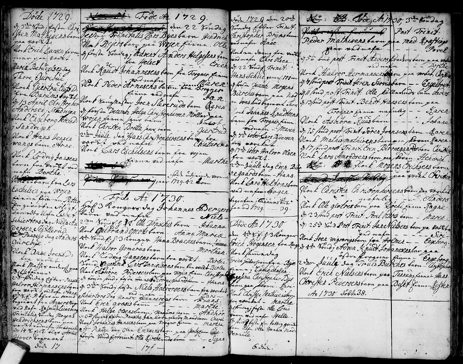 Asker prestekontor Kirkebøker, AV/SAO-A-10256a/F/Fa/L0001: Parish register (official) no. I 1, 1726-1744, p. 16